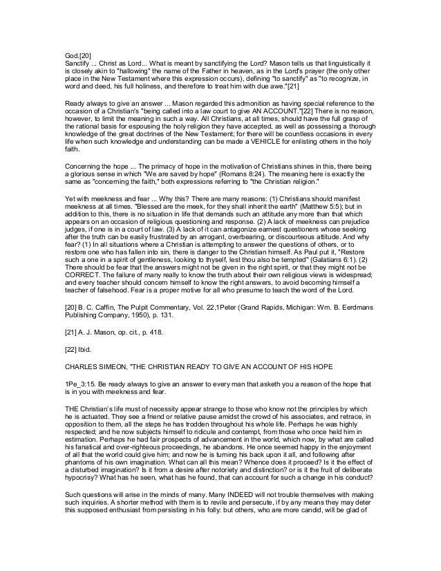 I Peter 3 14 22 Commentary