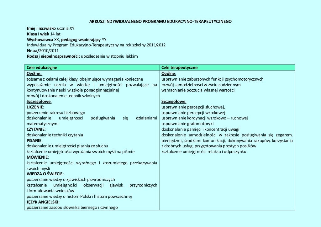 IPET upośledzenie lekkie