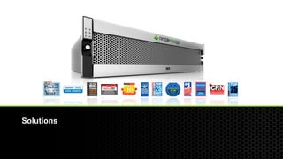 Solutions


© 2012 Nimble Storage. Proprietary and confidential. Do not distribute.
 