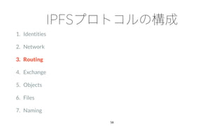 1. Identities
2. Network
3. Routing
4. Exchange
5. Objects
6. Files
7. Naming
58
 