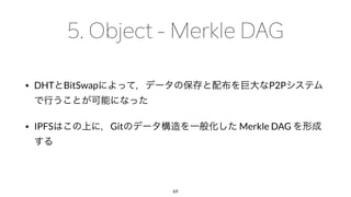 • DHT BitSwap P2P
• IPFS Git Merkle DAG
69
 