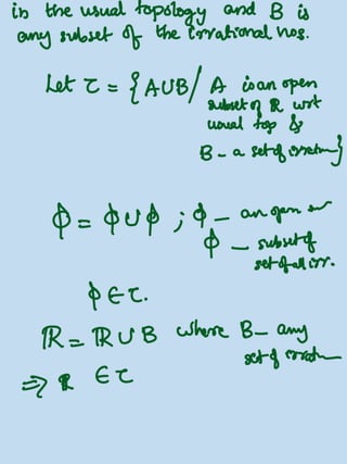 Topologies on the Set of Real Numbers | PDF