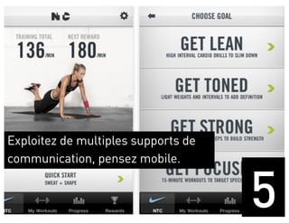 Exploitez de multiples supports de
communication, pensez mobile.


                                     5
 