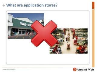 What are application stores?www.3aroundweb.in