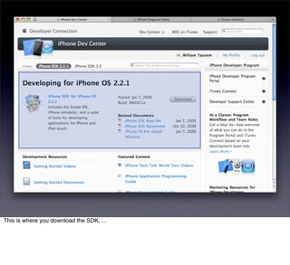 This is where you download the SDK, ...
 