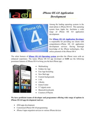 iPhone OS 4 Application development
