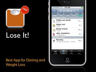 FRE
             E




Lose It!


Best App for Dieting and
Weight Loss
 
