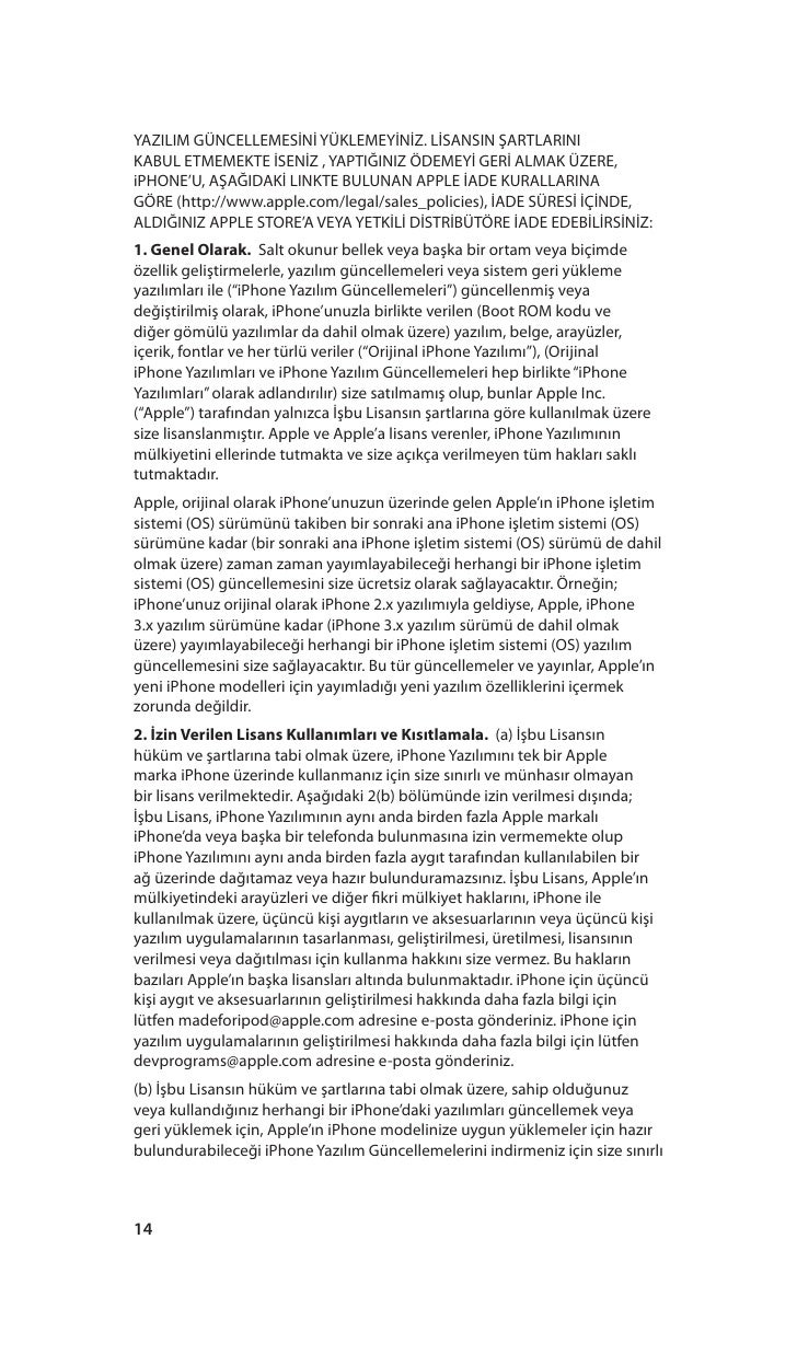 Iphone 3g Onemli Urun Bilgileri Kilavuzu