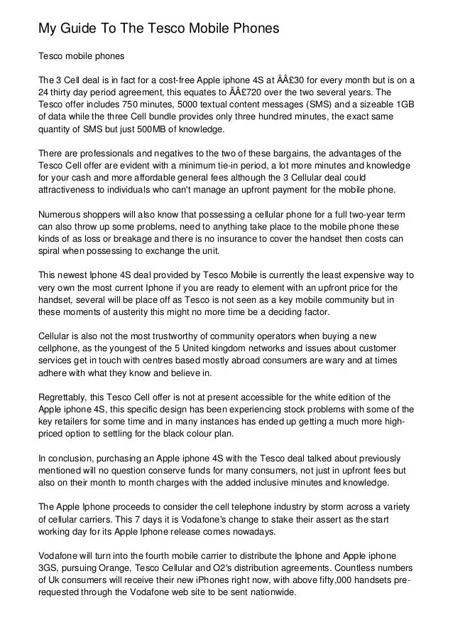 My Guide To The Tesco Mobile Phones