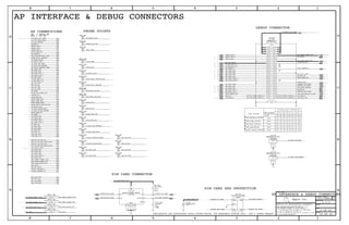 OUT
OUT
OUT
OUT
OUT
IN
OUT
OUT
BI
IN
BI
OUT
OUT
IN
IN
IN
IN
IN
OUT
OUT OUT
OUT
OUT
IN
BI
IN
OUT
IN
IN
IN
OUT
OUT
IN
IN
OUT
OUT
OUT
BI
OUT
IN
IN
PP
PP
PP
PP
PP
PP
PP
PP
PP
OUT
OUT
OUT
OUT
OUT
OUT
OUT
OUT
OUT
OUT
OUT
OUT
OUT
OUT
OUT
OUT
OUT
OUT
OUT
OUT
OUT
OUT
OUT
OUT
OUT
OUT
OUT
OUT
IN
IN
IN
IN
IN
IN
IN
IN
IN
IN
IN
IN
IN
IN
IN
IN
IN
IN
IN
IN
IN
IN
IN
IO
IO
IO
IO
IO
IO
IO
IO
IO
IO
OUT
OUT
OUT
IN
OUT
PP
PP
OUT
PP
PP
PP
PP
PP
PP
IN
IN
IN
OUT
OUT
OUT
PP
PP
PP
GND
PP
PP
PP
PP
CLK
RST
VCC
SWP
GND
DETECT
I/O
IN
Apple Inc.
THE INFORMATION CONTAINED HEREIN IS THE
PROPRIETARY PROPERTY OF APPLE INC.
124578
B
D
8 7 6 5 4 3
C
B
A
NOTICE OF PROPRIETARY PROPERTY:
PAGE
12
D
A
C
PAGE TITLE
SHEET
IV ALL RIGHTS RESERVED
R
D
SIZEDRAWING NUMBER
REVISION
BRANCH
6 3
THE POSESSOR AGREES TO THE FOLLOWING:
I TO MAINTAIN THIS DOCUMENT IN CONFIDENCE
III NOT TO REVEAL OR PUBLISH IT IN WHOLE OR PART
II NOT TO REPRODUCE OR COPY IT
CONFIDENTIAL AND PROPRIETARY APPLE SYSTEM DESIGN. FOR REFERENCE PURPOSE ONLY - NOT A CHANGE REQUEST
SIM CARD CONNECTOR
SIM CARD ESD PROTECTION
AP INTERFACE & DEBUG CONNECTORS
IN = FROM AP
AP CONNECTIONS
OUT = TO AP
PROBE POINTS
GPIO51/BOOT_CONFIG_3
GPIO53/BOOT_CONFIG_1 GPIO48/BOOT_CONFIG_6
GPIO54/BOOT_CONFIG_0
NC
SW REGISTER
0X00
0X01
0X08
0X03
47
BOOT_CONFIG
ENABLE SAHARA PROTOCOL X
BOOT_NAND_OPTION
BOOT_HSIC_OPTION
BOOT_USB_OPTION
BOOT_DEFAULT_OPTION
BOOT OPTIONS
0X02
VALUE
X
X
X
X
6
GPIO/BOOT_CONFIG CONFIGURATION
48
0
1
1
1
1
0 0 1 0 X X X
0
0
0
0
000
0
0
5
49
0
34
0
50
0
51
1
0
100
1
10
0
0
52
2
53
0
54
0
1 0
X
X
X
X
55
NC
DEBUG CONNECTOR
NC
NC
NOSTUFF
AXE654124
M-ST-SM
12V-33PF
01005-1
15.00K
MF
1/32W
1%
01005
SM
P4MM
P4MM
SM
P4MM
SM
P4MM
SM
P4MM
SM
P4MM
SM
P4MM
SM
MM4829-2702
F-ST-SM
NOSTUFF
F-ST-SM
MM4829-2702
NOSTUFF
SM
P4MM
P4MM
SM
SHORT-10L-0.1MM-SM
SHORT-10L-0.1MM-SM
SHORT-10L-0.1MM-SM
SHORT-10L-0.1MM-SM
P4MM
SM
SM
P4MM
P4MM
SM
P4MM
SM
SM
P4MM
P4MM
SM
SM
P4MM
P4MM
SM
P4MM-NSM
SM
SM
P4MM-NSM
P4MM-NSM
SM
SON4
TPD4E101DPWR
01005
6.3V
CERM
100PF
5%
P4MM
SM
SM
P4MM
P4MM
SM
SM
P4MM
AP INTERFACE & DEBUG CONNECTORS
BB_I2S_CLK
BB_I2S_TXD
BB_I2S_RXD
BB_I2S_WS
50_HSIC_WLAN_STROBE
50_HSIC_WLAN_DATA
BT_UART_TXD
BT_UART_RXD
50_HSIC_BB_STROBE
WLAN_HSIC3_DEVICE_RDY
SIM_TRAY_DETECT
BB_I2S2_CLK
BB_I2S2_WS
BB_I2S_MCLK
OSCAR_CONTEXT_A
SIM_TRAY_DETECT
SIMCRD_CLK_CONNSIMCRD_RST_CONN
SIMCRD_IO_CONN
BB_I2S2_RXD
BB_I2S_RXD
BB_I2S_CLK
WLAN_UART_RXD
50_HSIC_WLAN_DATA
BT_UART_TXD
BT_UART_RXD
BT_UART_RTS_L
BT_UART_CTS_L
BB_SPI_TO_PAC_CS
BB_SPI_TO_PAC_CLK
BB_JTAG_TMS
BB_JTAG_TRST_L
ADC_SMPS1_MSMC_1V05
BB_JTAG_TCK
BT_PCM_IN
BB_UART_TXD
AP_WAKE_MODEM
HOST_WAKE_BB
50_HSIC_WLAN_STROBE
HOST_WAKE_BT
AP_HSIC3_RDY
CLK32K_AP
PP_LDO6_RUIM_1V8
PP_BATT_VCC_CONN
LTE_COEX_TXD
WTR_RF_ON
WTR_RX_ON
AP_HSIC3_RDY
RESET_PMU_L
RESET_DET_L
BB_RST_L
WLAN_HSIC3_RESUME
PBL_RUN_BB_HSIC1_RDY
RF_RESET_L
ADC_LVS1
BB_IPC_GPIO
ADC_LDO6_RUIM_1V8
ADC_SMPS3_MSME_1V8
BB_JTAG_TDO
PAC_TO_BB_SPI_DATA_MISO
BB_SPI_TO_PAC_DATA_MOSI
BT_PCM_OUT
BT_PCM_SYNC
BT_REG_ON
BT_PCM_CLK
BT_WAKE
WLAN_HSIC3_DEVICE_RDY
HOST_WAKE_WLAN
WLAN_REG_ON
PP_WL_BT_VDDIO_AP
PP_SYNC
90_BB_USB_D_N
90_BB_USB_D_P
BB_USB_VBUS
BB_UART_CTS_L
BB_UART_RTS_L
BB_UART_RXD
BB_HSIC1_REMOTE_WAKE
50_HSIC_BB_STROBE
AP_HSIC1_RDY
RADIO_ON_L
TX_GTR_THRESH
WLAN_HSIC3_RESUME
PP_SMPS3_MSME_1V8
SIM_TRAY_DETECT
BB_JTAG_TRST_L
BB_JTAG_RTCLK
AP_HSIC1_RDY
PMIC_RESOUT_L
BB_JTAG_TMS
GPIO_51
GPIO_DEBUG_LED
BB_UART_CTS_L
BB_UART_TXD
PS_HOLD_PMIC
BB_UART_RXD
LAT_SW1_CTL
2G_FEM_S1
2G_FEM_S4
PBL_RUN_BB_HSIC1_RDY
BB_JTAG_TDI
BB_UART_RTS_L
SIMCRD_IO_CONN
RF_RESET_L
BB_JTAG_TCK
RESET_PMU_L
RESET_DET_L
SIMCRD_CLK_CONN
BB_RST_L
SIMCRD_RST_CONN
90_BB_USB_D_P
BT_WAKE
WLAN_REG_ON
PP_LDO6_RUIM_1V8
90_BB_USB_D_N
BT_REG_ON
PP_LDO6_RUIM_1V8
50_HSIC_BB_STROBE
50_HSIC_BB_DATA
ADC_SMPS1_MSMC_1V05PP_SMPS1_MSMC_1V05
ADC_SMPS3_MSME_1V8PP_SMPS3_MSME_1V8
ADC_LDO6_RUIM_1V8PP_LDO6_RUIM_1V8
ADC_LVS1PP_LVS1
SIMCRD_IO_CONN
BB_JTAG_TDO
BB_USB_VBUS
RADIO_ON_L
DEBUG_RST_L
BB_ERROR_FLAG
HOST_WAKE_BB
50_HSIC_BB_DATA
50_HSIC_BB_DATA
WLAN_UART_TXD
PP_BATT_VCC_CONN
BB_JTAG_TDI
OSCAR_CONTEXT_B
PP_LDO14_2V65
LAT_SW1_CTL
LAT_SW2_CTL
PMIC_SSBI
SLEEP_CLK_32K
19P2M_MDM
CLK32K_AP
WTR_SSBI_TX_GPS
WTR_SSBI_PRX_DRX
BB_I2S_TXD
BB_I2S_WS
PP_VCC_MAIN_WLAN
WLAN_COEX_TXD
F-ST-SM
SIMCRD_CLK_CONN
SIMCRD_RST_CONN SIM-CARD-N48
051-9584
2.0.0
2 OF 23
25 OF 46
28
27 2325
28 2325
28 2325
28 2325
28 2325
28 2325
28 2325
28 2325
29
28 2325
28
27
292325
462325
292325
292325
292325
29
294041 292325
25 23
27 2325
50
42
44
46
48
32
34
36
38
40
26
22
24
28
30
16
14
12
18
20
2
10
8
6
4
49
47
45
43
41
33
31
29
27
25
23
21
35
37
39
7
5
3
1
19
17
15
9
11
13
52
54
51
53
55
58 57
56
J1_RF
2728
2529
2529
2529
2526282931
252628
2529
2940
1
2
C1_RF
272325
1
2
R3_RF
29 2325
29 2325
29 2325
29 2325
462325
2529
2529
2529
2529
1
PP3_RF
1
PP2_RF
1
PP1_RF
1
PP18_RF
1
PP15_RF
1
PP14_RF
1
PP11_RF
4
2
3
1
J3_RF
4
2
3
1
J2_RF
1
PP21_RF
1
PP22_RF
462325
21
XW12_RF
21
XW13_RF
21
XW14_RF
21
XW15_RF
1
PP40_RF
1
PP41_RF
1
PP42_RF
1
PP43_RF
1
PP44_RF
1
PP45_RF
1
PP46_RF
1
PP47_RF
1
PP10_RF
1
PP19_RF
1
PP20_RF
3
41
2
5
U5_RF
2
1 C177_RF
1
PP4_RF
1
PP5_RF
1
PP6_RF
1
PP7_RF
3
2
1
6
8
9
10
11
13
5
12
7
J11_RF
40232526 34 35 36 37 38 39
2 6
2 6
2 6
2 6
2 23
2 23
2 23
2 23
2 5
2 23
6
6
6
623
2 6
2 626
26
6
26
26
23
223
223
223
23
23
620
620
25
25
2
25
23
26
6
26
23
223
23
223
223
235
6 23
23
6 7
6 7
2 23
24
26
24
223
26
2
2
6
2
2
25
620
620
23
23
223
23
223
223
23
223
23
6
25
25
25
26
26
26
6
25
26
24
6
2 23
2 3 5
2 5
2 5
235
223568
2235
235
6
25
2 5
23
2311121314151617
25
623
310171820
26
6
4 5
4 5
4 5
2 23
6 7
6 7
26
26
 