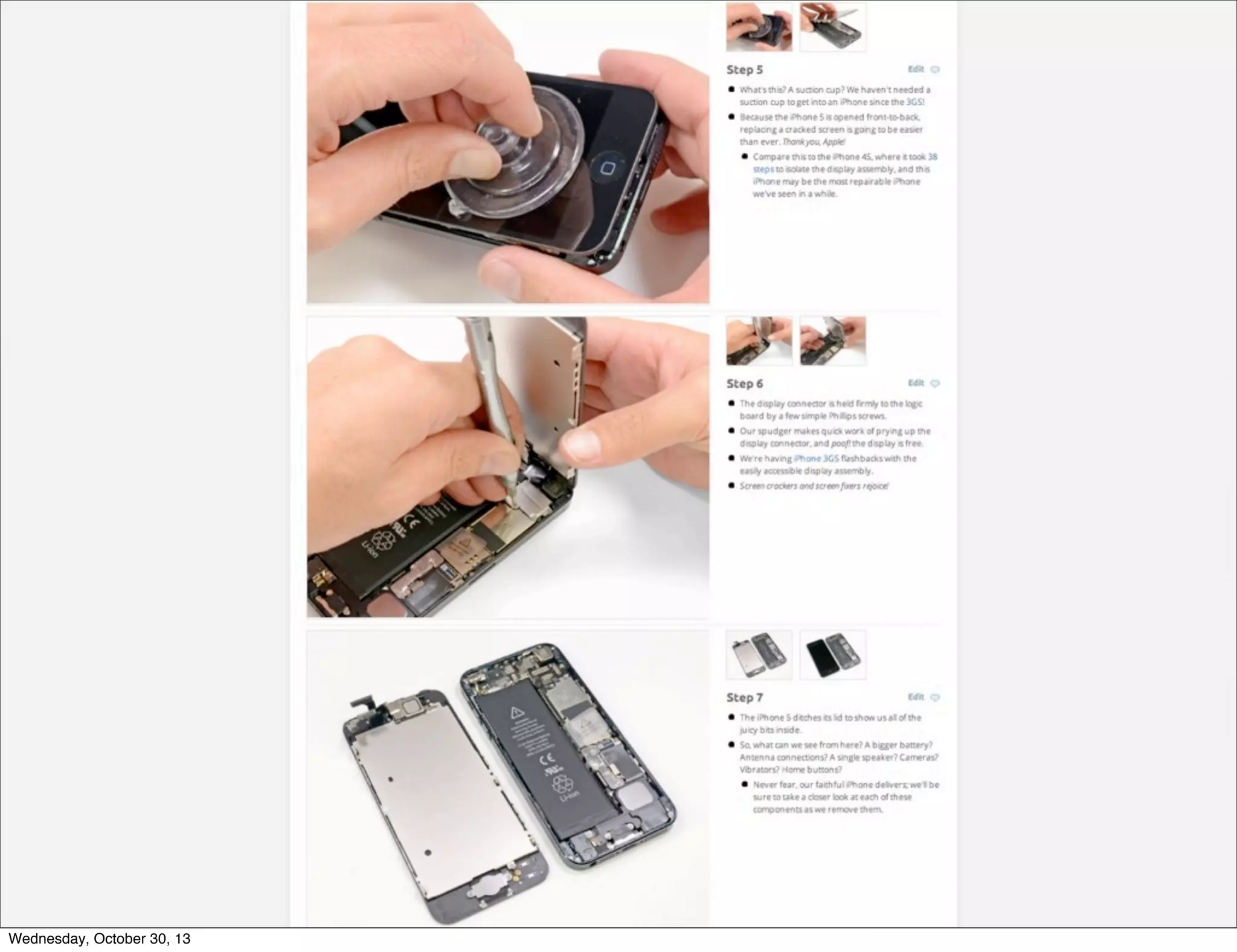 v

v
Wednesday, October 30, 13

Visit iﬁxit.com for thousands of repair manuals.

 