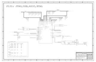 PP
PP
NC
NC
NC
NC
NC
NC
NC
NC
SYM 1 OF 13
VDD12_UH0_HSIC0
VDDA12_PLL_SOC
VDD12_UH2_HSIC1
VDDA12_PLL_MG
VDDA18_SOC1_TSADC
VDDA18_SOC0_TSADC
VDDA12_PLL_LPDP
VDDA12_PLL_CPU
VDDA18_CPU_TSADC
VDD18_XTAL
VDDH_USB
VDD18_EFUSE1
VDD33_USB
VDD12_CKE_DDR1
VDD12_CKE_DDR0
TESTMODE
FAST_SCAN_CLK
TST_CLKOUT
JTAG_TDI
JTAG_TCK
JTAG_TMS
HOLD_RESET
CFSB1
CFSB
RESET*
UH2_HSIC1_STB
UH2_HSIC1_DATA
UH1_HSIC0_DATA
UH1_HSIC0_STB
JTAG_TRTCK
JTAG_TDO
JTAG_SEL
JTAG_TRST*
WDOG
XI0
XO0
USB_REXT
USB_VBUS
USB_ID
USB_DM
USB_DP
ANALOGMUXOUT
PP
PP
Apple Inc.
THE INFORMATION CONTAINED HEREIN IS THE
PROPRIETARY PROPERTY OF APPLE INC.
124578
B
D
8 7 6 5 4 3
C
B
A
NOTICE OF PROPRIETARY PROPERTY:
PAGE
12
D
A
C
PAGE TITLE
SHEET
IV ALL RIGHTS RESERVED
R
D
SIZEDRAWING NUMBER
REVISION
BRANCH
6 3
THE POSESSOR AGREES TO THE FOLLOWING:
I TO MAINTAIN THIS DOCUMENT IN CONFIDENCE
III NOT TO REVEAL OR PUBLISH IT IN WHOLE OR PART
II NOT TO REPRODUCE OR COPY IT
NOTE: NEW USB_REXT
PLACE NEAR SOC.
REMOVE PP IF
USBHS ON/OFF TOLERANCE 5V/1.98V
VALUE FOR FIJI = 200 OHM
SPACE IS NEEDED
0.95V
PCB: PLACE THIS XW
AT U0201, NEAR XI/XO
3.3V
1.2V
SERIAL MODE NAMES
BASEBAND
FIJI: JTAG,USB,HSIC,XTAL
NOTE: ACCEL, GYRO, COMPASS ALL USING SPI (VIA OSCAR) FOR AP COMMUNICATION.
8-BIT HEX
0100111X 0X27 0X4E
7-BIT HEX
1100011X 0X63 0XC6
1110100X 0X74 0XE8
0011010X 0X1A 0X34
1000000X 0X40 0X80
1011110X 0X5E 0XBC
1010110X 0X56 0XAC
1011010X 0X5A 0XB4
1110101X 0X75 0XEA
BINARY
0101001X 0X29 0X52
0010000X 0X10 0X20
0010000X 0X10 0X20
0001100X 0X0C 0X18
1100011X 0X63 0XC6
I2C ADDRESS MAP
CHESTNUT:
TRISTAR:
MESA EEPROM (ID):
CT814 ALS:
OPEL STROBE DRIVER:
REAR FACING CAM:
FRONT FACING CAM:
VCM AF DRIVER:
DEVICE
ADI PMU:
LM3534 BL DRIVER:
DISPLAY EEPROM:
TIGRIS CHARGER:
LINEAR VIBE:
MESA EEPROM (MEMORY):
CS35L19B AMP:
I2C1
I2C0
FCAM I2C
I2C2
RCAM I2C
1010001X 0X51 0XA2
R0207
01005
1.33K
1% MF
1/32W
ROOM=SOC
C0202
0.22UF
6.3V
20%
0201
X5R
C0201
1000PF
6.3V
10%
01005
ROOM=SOC
X5R-CERM
12PF
CERM
5%
16V
01005
C0209
C0210
12PF
CERM
16V
5%
01005
R0203
200
01005
1/32W
MF
1%
R0202
1/32W
01005
MF
1%
1.00M
24.000MHZ-30PPM-9.5PF-60OHM
Y02011.60X1.20MM-SM
PP0201
SM
P4MM
SM
P4MM
PP0202
C0203
20%
01005
X5R
4V
0.1UF
ROOM=SOC
FL0201
0201
1KOHM-25%-0.2A
ROOM=SOC
C0206
0.1UF
01005
20%
4V
X5R
ROOM=SOC
C0207
6.3V
01005
X5R
10%
0.01UF
ROOM=SOC
010050.00
R0201
ROOM=SOC
01005
C0208
X5R
6.3V
10%
0.01UF
ROOM=SOC
C0211
X5R
01005
20%
0.1UF
4V
ROOM=SOC
ROOM=SOC
20%
0201-1
X5R
6.3V
2.2UF
C0204
C0212
20%
4V
X5R
0.1UF
01005
ROOM=SOC
R0206
100K
5%
1/32W
MF
01005
ROOM=SOC
NO_XNET_CONNECTION=TRUE
XW0204SHORT-10L-0.1MM-SM
ROOM=SOC
C0205
20%
01005
X5R-CERM
6.3V
0.1UF
ROOM=SOC
ROOM=SOC
C0213
0.1UF
20%
4V
X5R
01005
BGA
PWRTERM2GND
POP-FIJI-1GB-DDR-B0
U0201
ROOM=SOC
P2MM-NSM
SM PP0203
SM
P2MM-NSM
PP0204
SYNC_DATE=08/29/2013SYNC_MASTER=N56_MLB
SOC:MAIN
USB_REXT
PP3V3_USB
50_AP_BI_BB_HSIC1_DATA
50_AP_BI_BB_HSIC1_STB
TRISTAR_BI_AP_JTAG_SWDIO
45_XTAL_24M_O
45_XTAL_24M_I
PP1V8
RESET_1V8_L
PP1V2
45_XTAL_24M_O_GND45_XTAL_24M_O_R
PP1V8
AP_TO_PMU_TEST_CLKOUT
PP1V2_SDRAM
PP1V2_PLL
TRISTAR_TO_AP_JTAG_SWCLK
USB_VBUS_DETECT
AP_TO_PMU_RESET_IN
PP1V8_XTAL
90_AP_BI_TRISTAR_USB0_P
90_AP_BI_TRISTAR_USB0_N
VOLTAGE=0V
051-9903
7.0.0
2 OF 55
2 OF 54
1 2
2
1
2
1
1 2
1 2
1
2
1
2
42
13
1
1
2
1
21
2
1
2
1
1 2
2
1
2
1
2
1
2
1
1
2
21
2
1
2
1
D7
M16
AN4
V19
G7
V17
AN24
AD14
AE15
E14
E2
J7
E1
N5
D16
AH29
AG29
AH31
K5
K2
K3
AH33
W4
AJ33
AH32
AP4
AR4
C1
C2
L4
L3
K4
J5
AK30
A16
A15
D1
D3
D2
E5
F5
D15
12 26
29
29
17
2 3 5 6 7 10 11 12 13 15 20 23
24 25 26 27
413151725
45111226
23567101112131520
2324252627
13
4 12 23 26
26
17
14
13
26
17
17
 