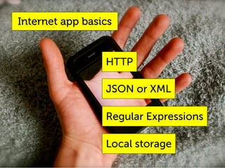 XML

     iPhone ships with libxml2. It is
     good, fast and has a nasty C API.

     Convenience wrapper functions
    ...