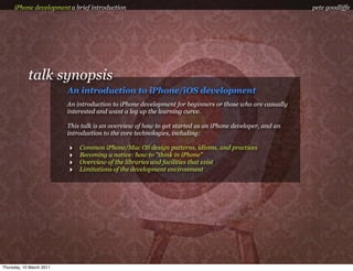 iOS Development (BCS Edinburgh 2011-03-09) Slide 5