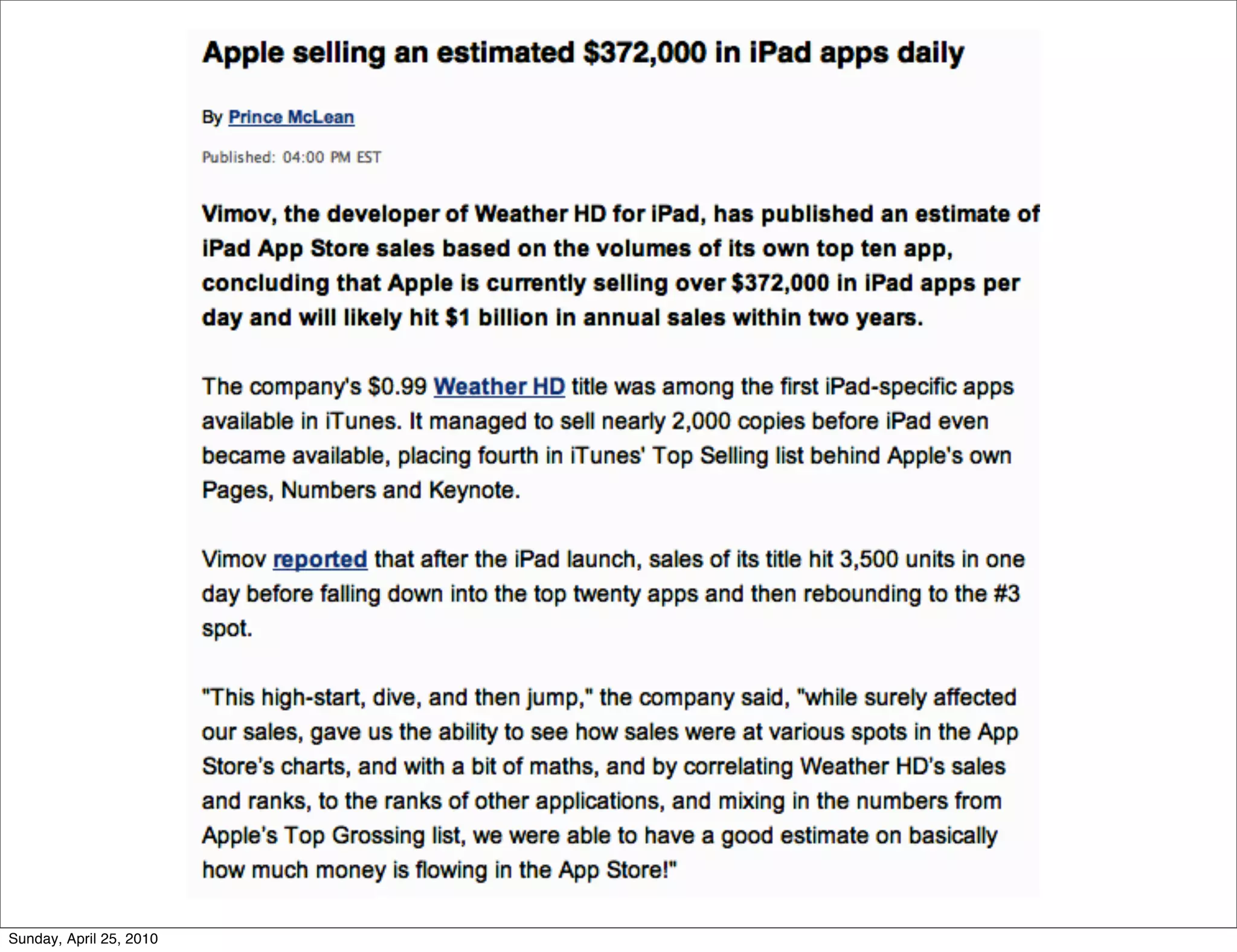 Sunday, April 25, 2010
 