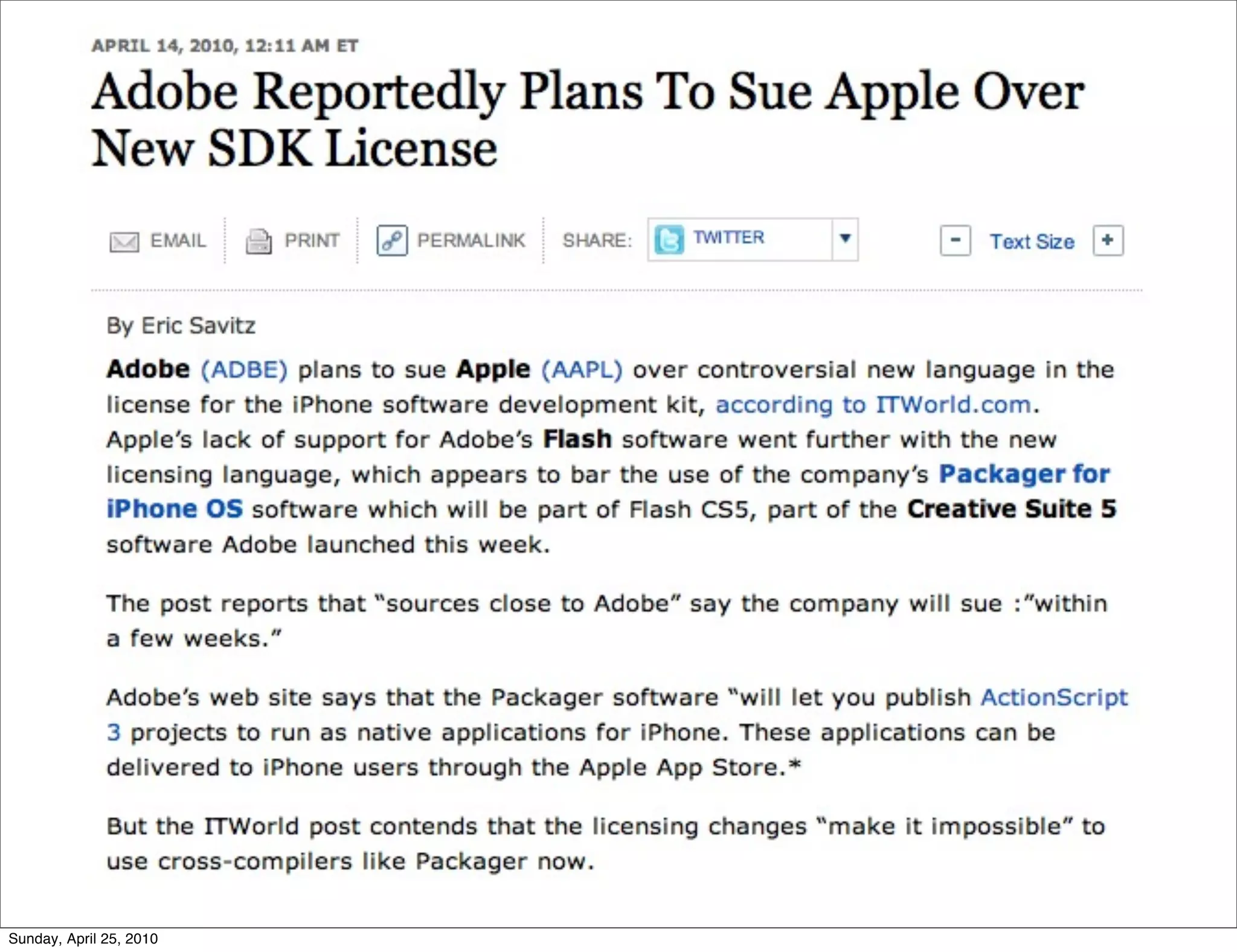 Sunday, April 25, 2010
 