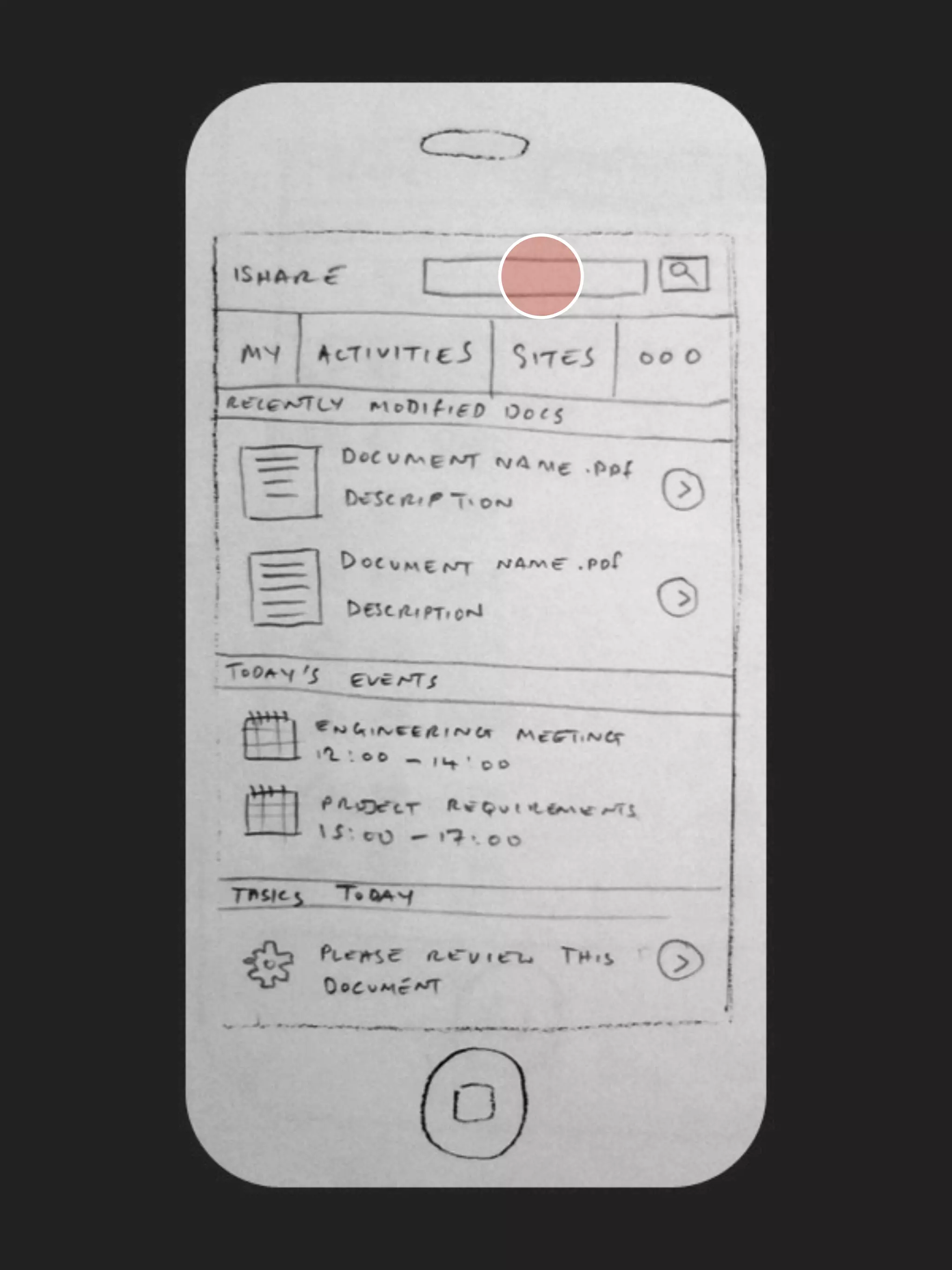 iPhone Paper Prototype - User Story Ten