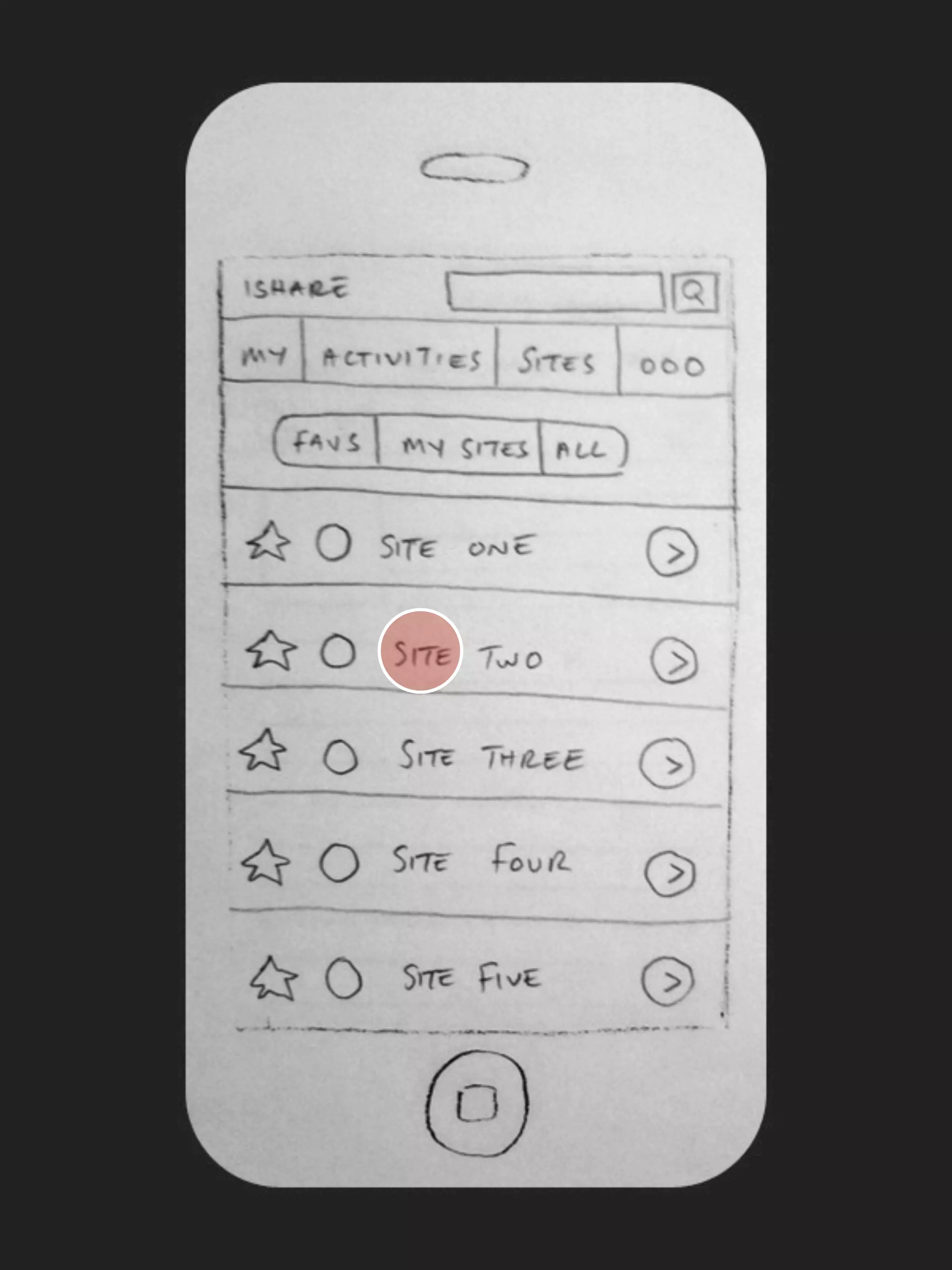 iPhone Paper Prototype - User Story Five