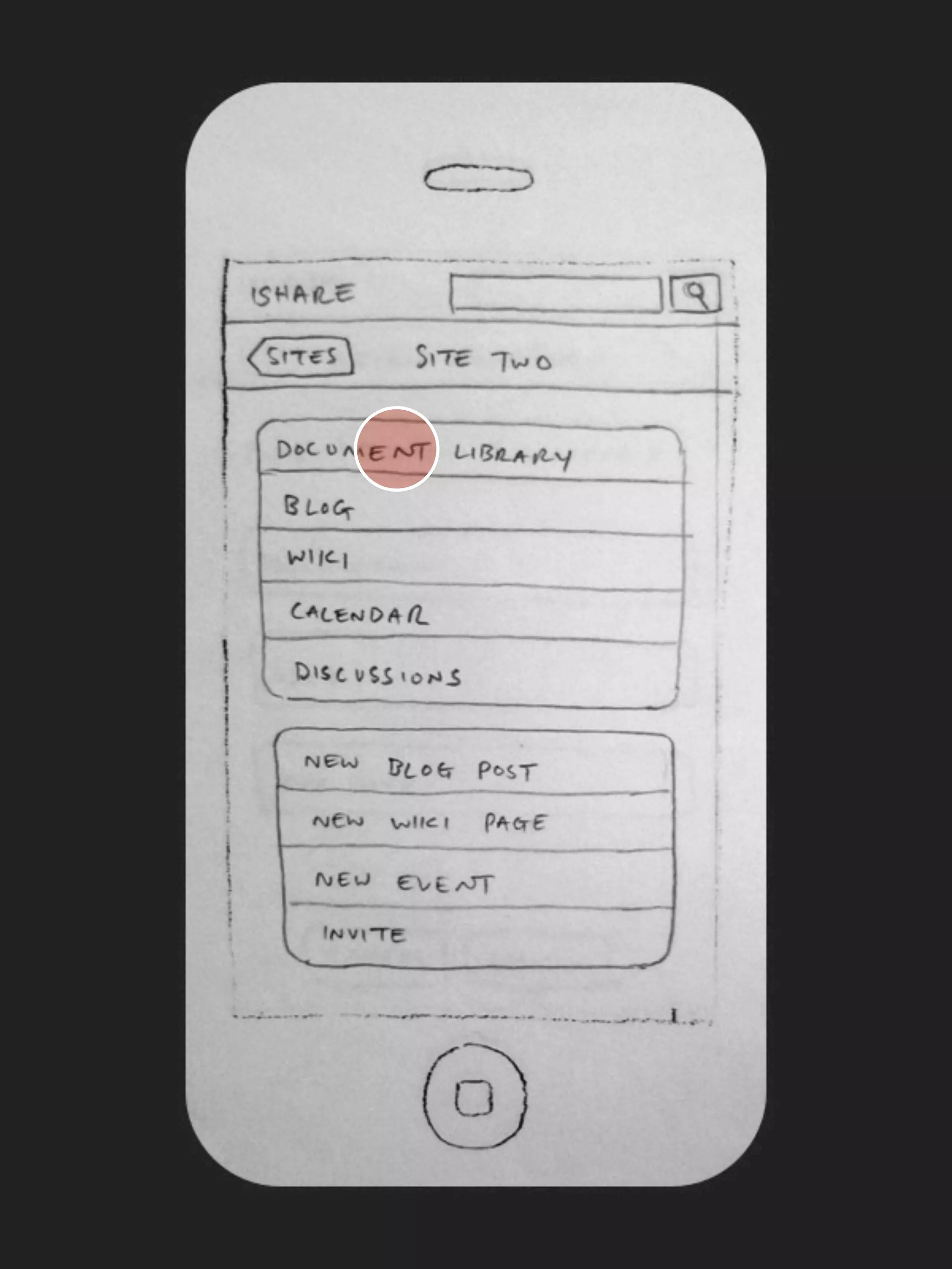 iPhone Paper Prototype - User Story Five