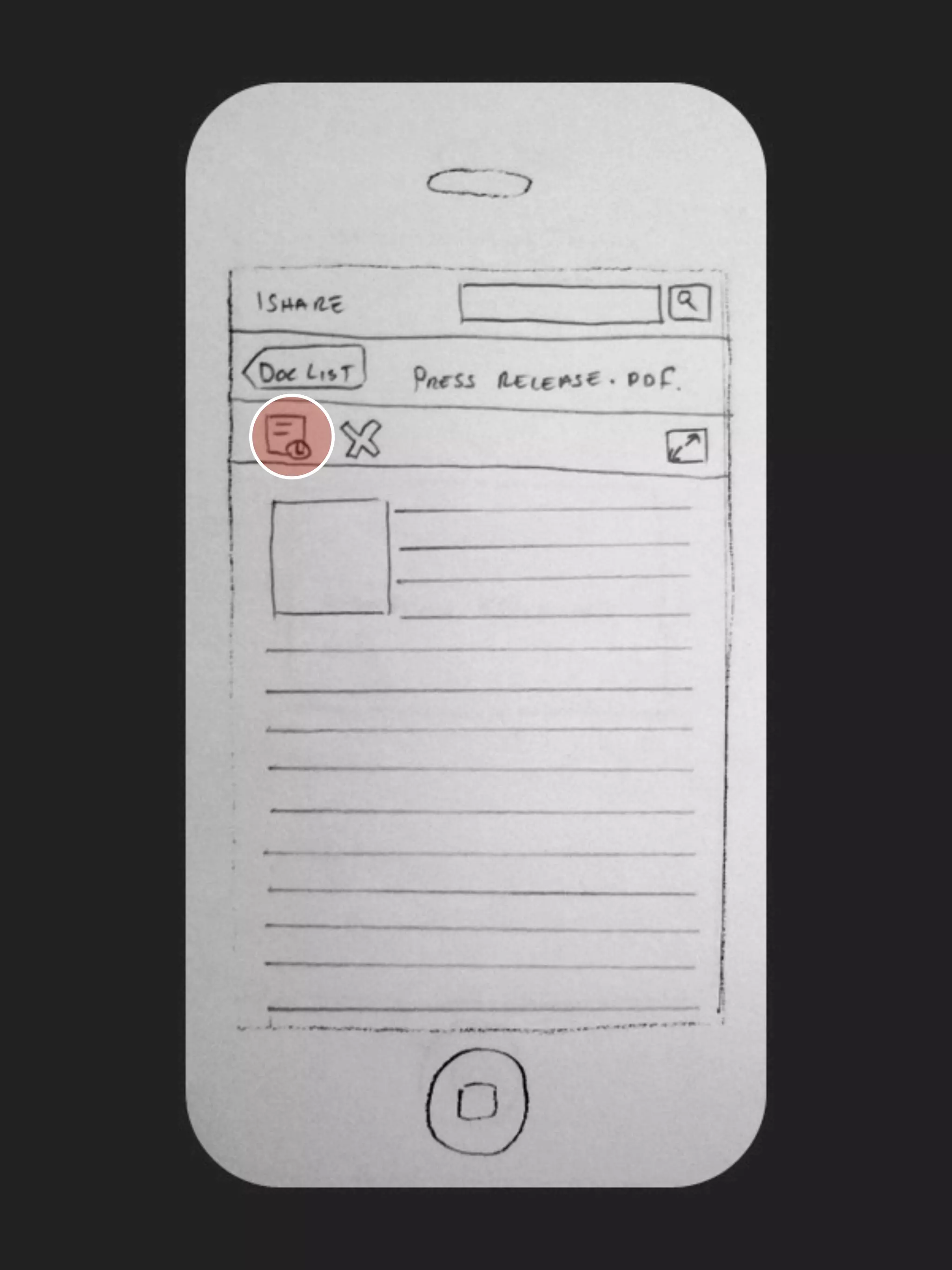 iPhone Paper Prototype - User Story Five