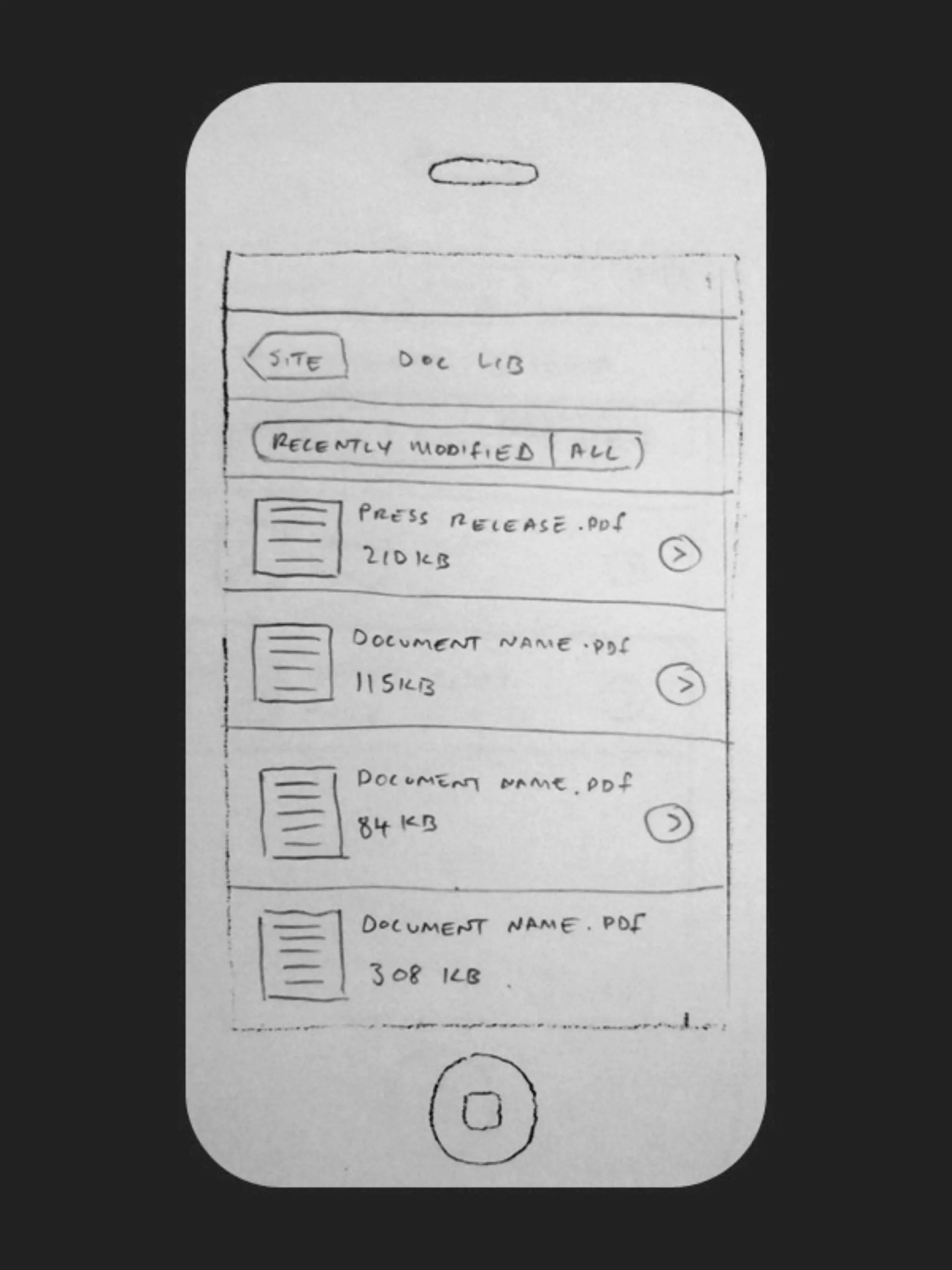 iPhone Paper Prototype - User Story Five
