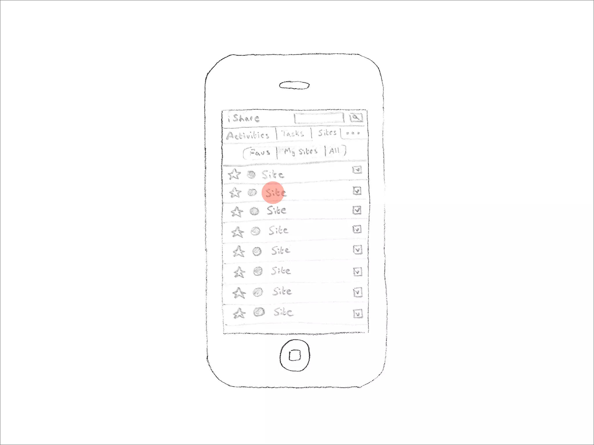 iPhone UI Paper Prototype - User Story One