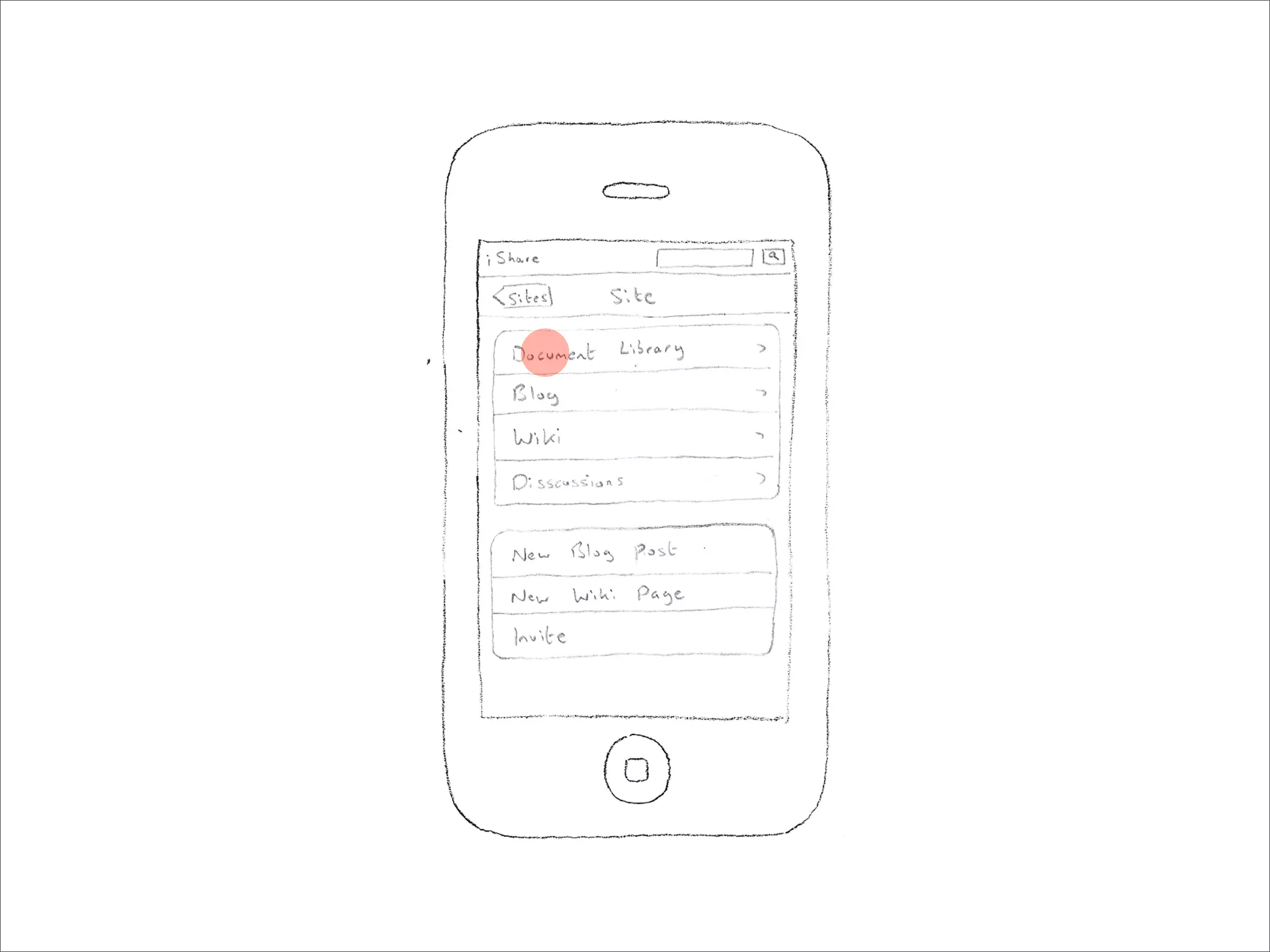 iPhone UI Paper Prototype - User Story One