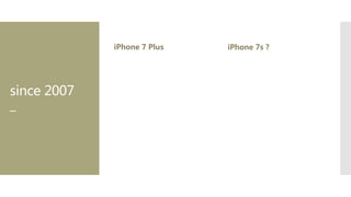 since 2007
_
iPhone 7 Plus iPhone 7s ?
 