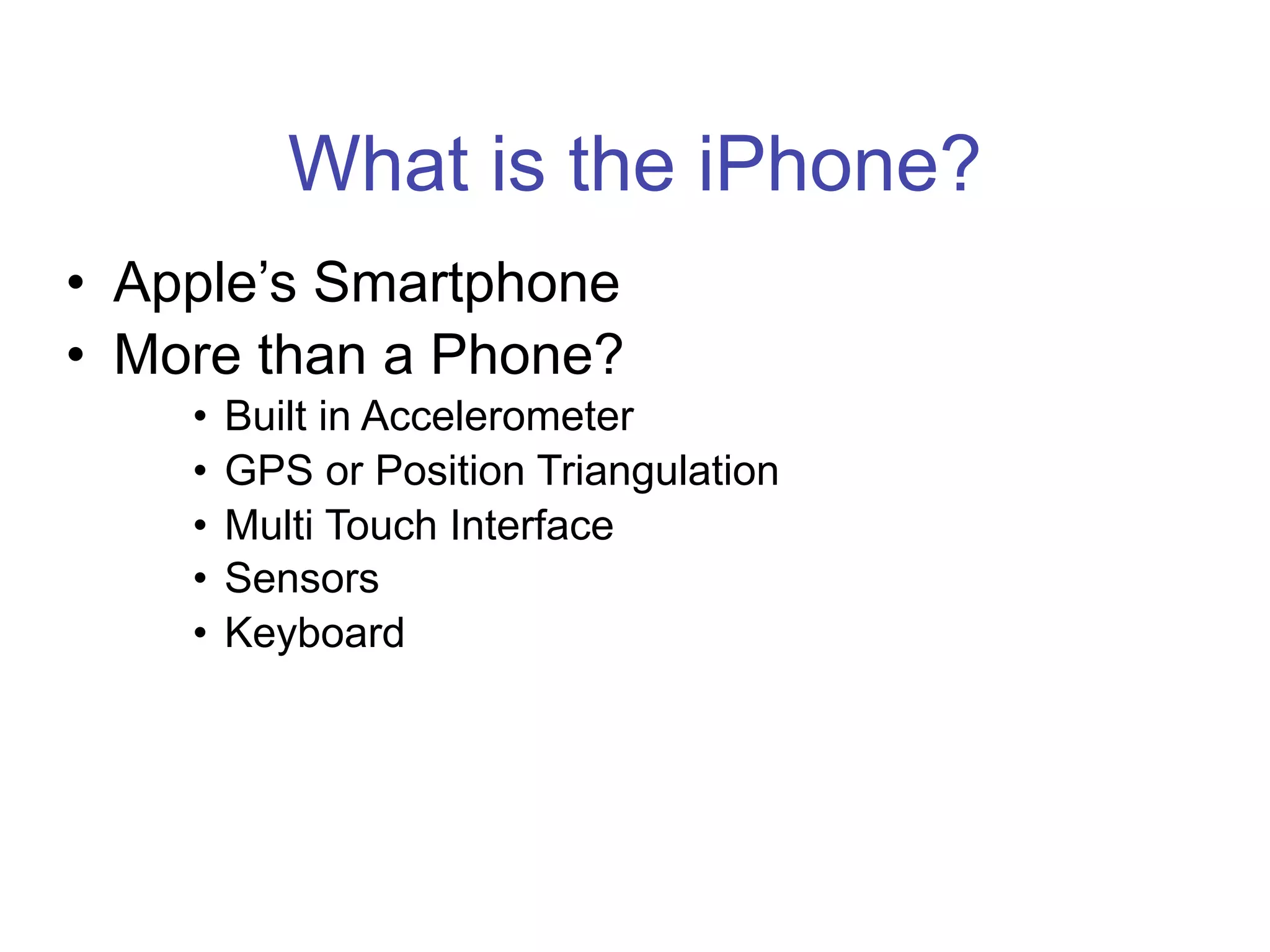 Programing for the iPhone