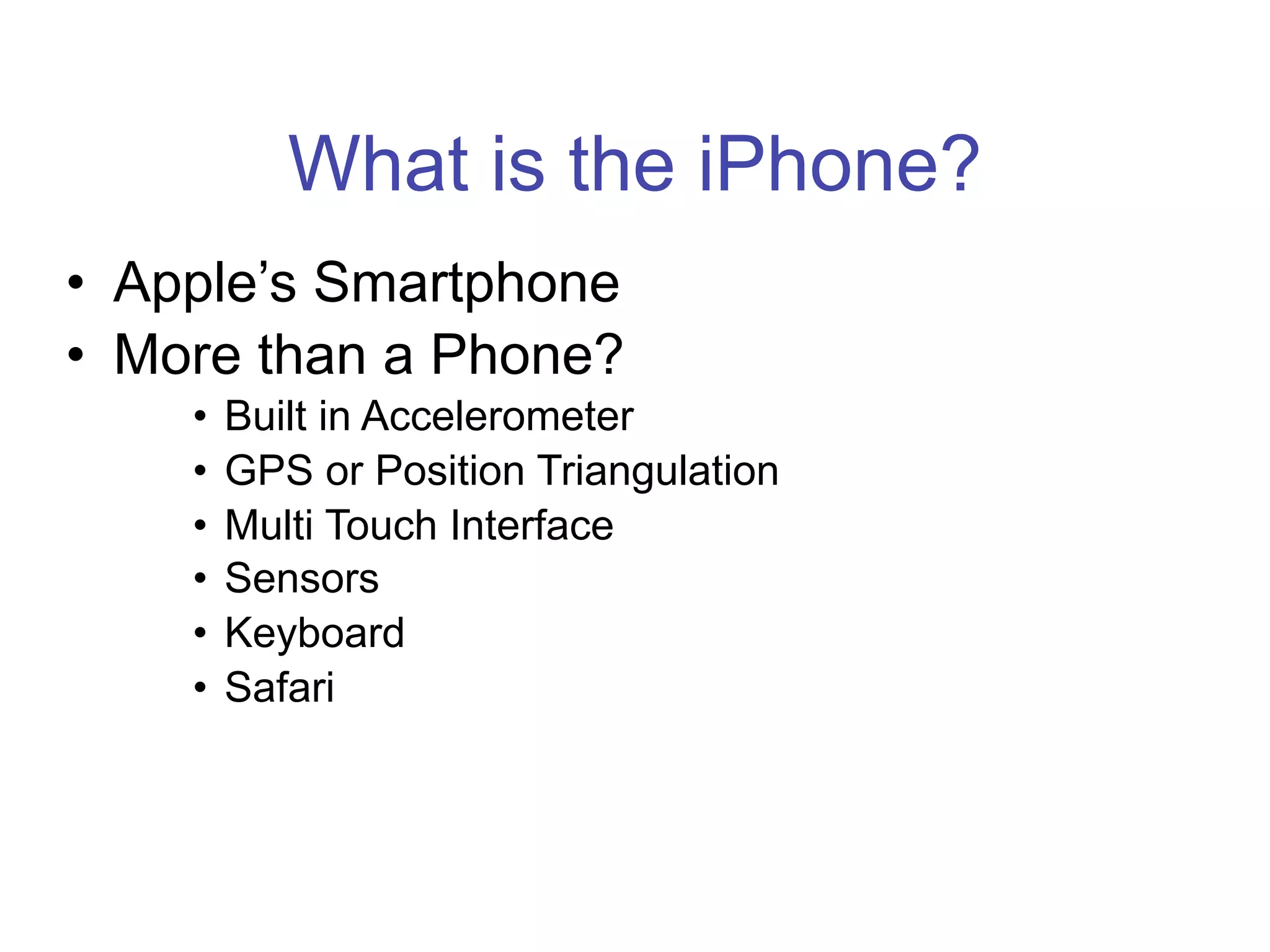 Programing for the iPhone