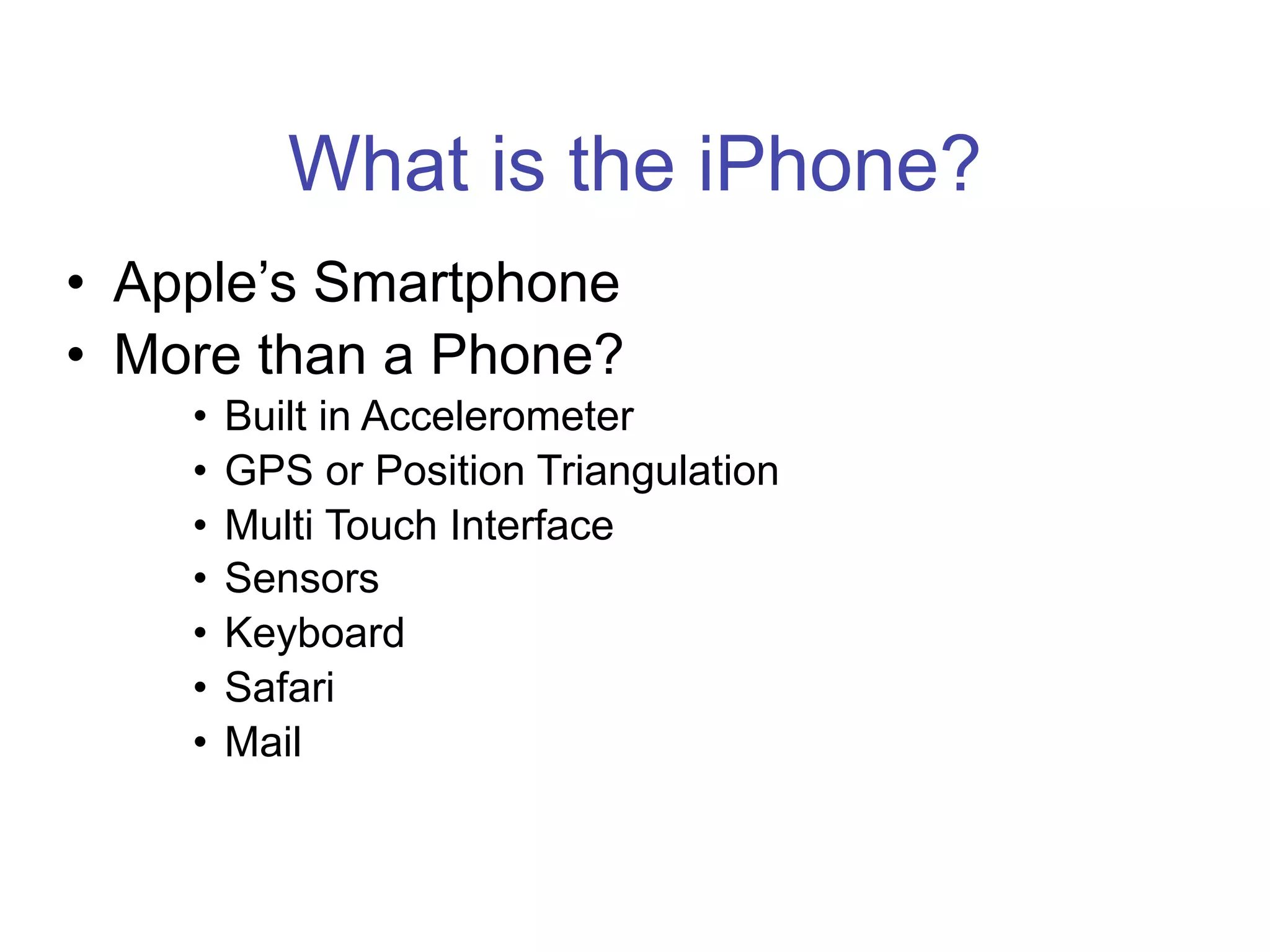 Programing for the iPhone