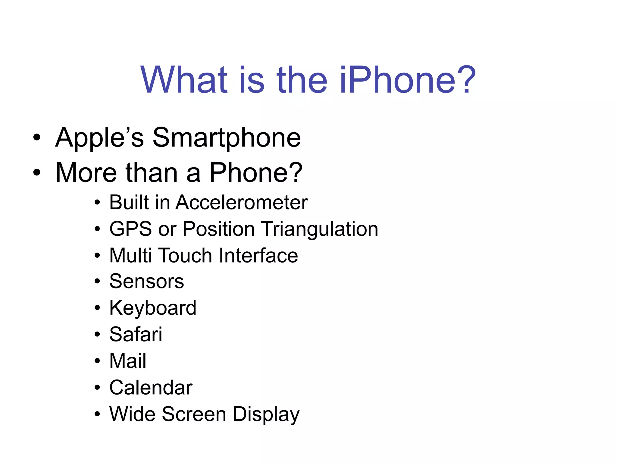 Programing for the iPhone