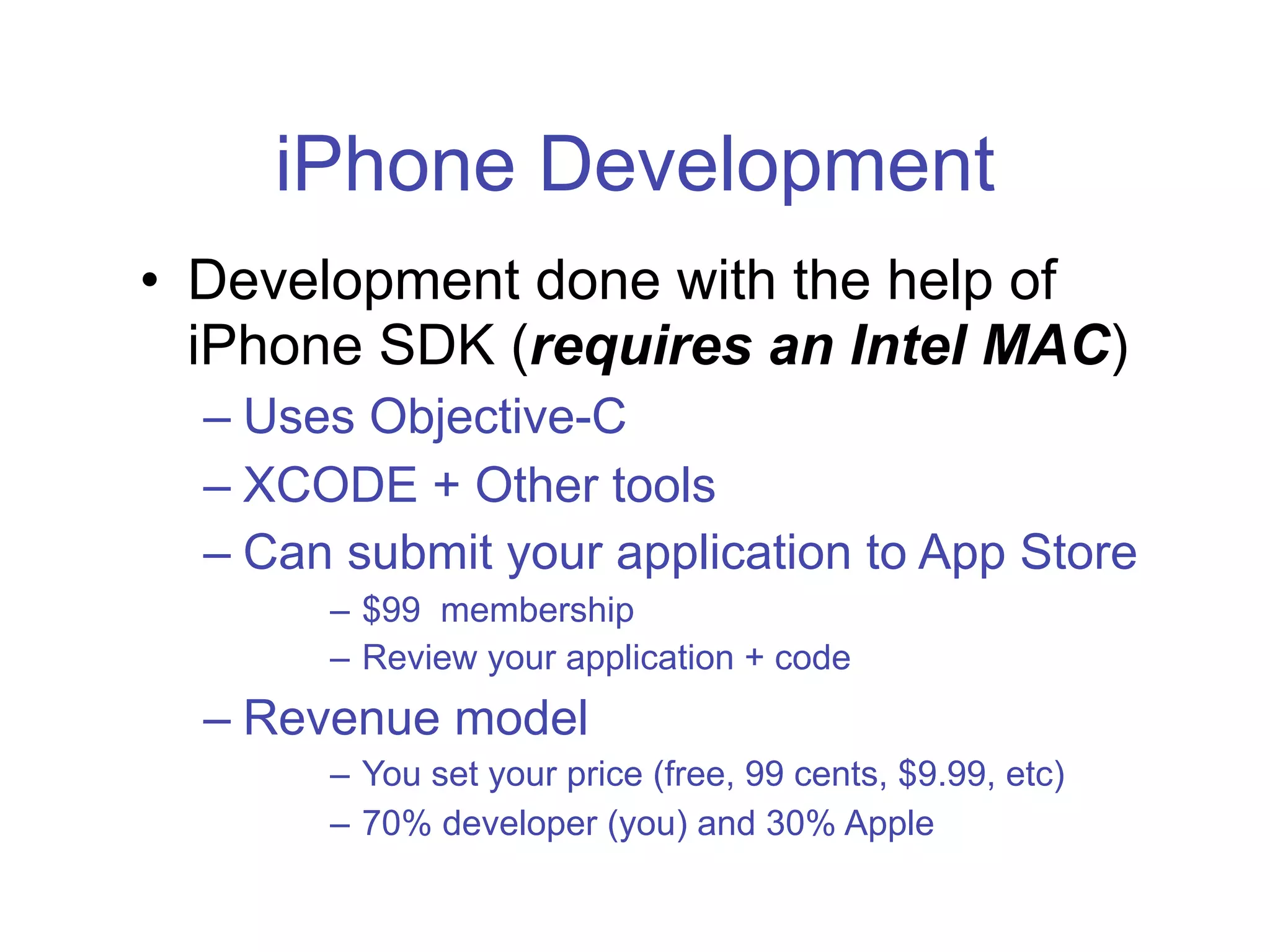 Programing for the iPhone