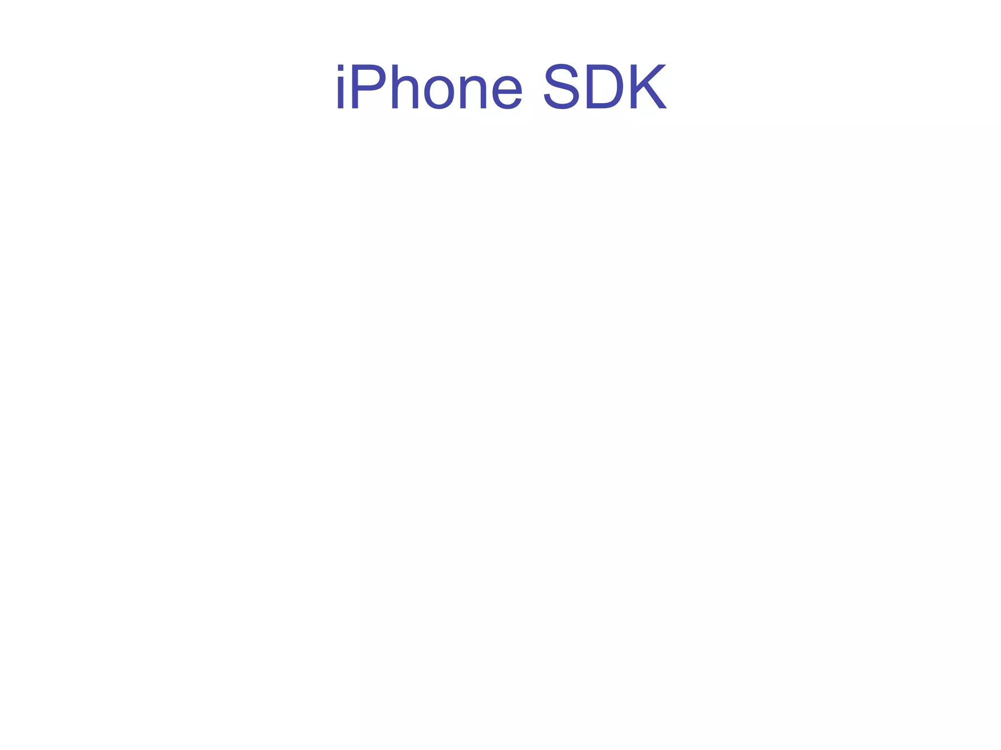 Programing for the iPhone