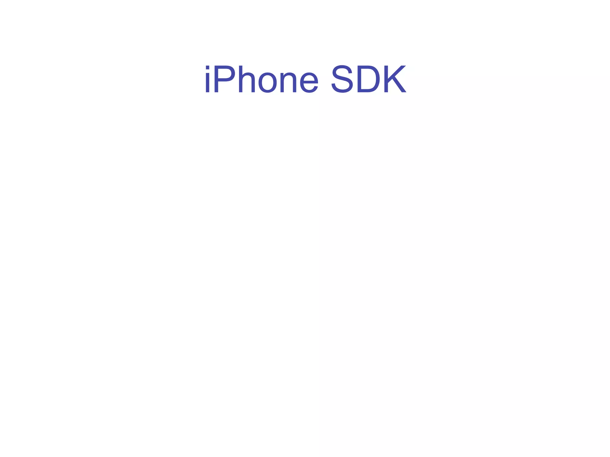 Programing for the iPhone