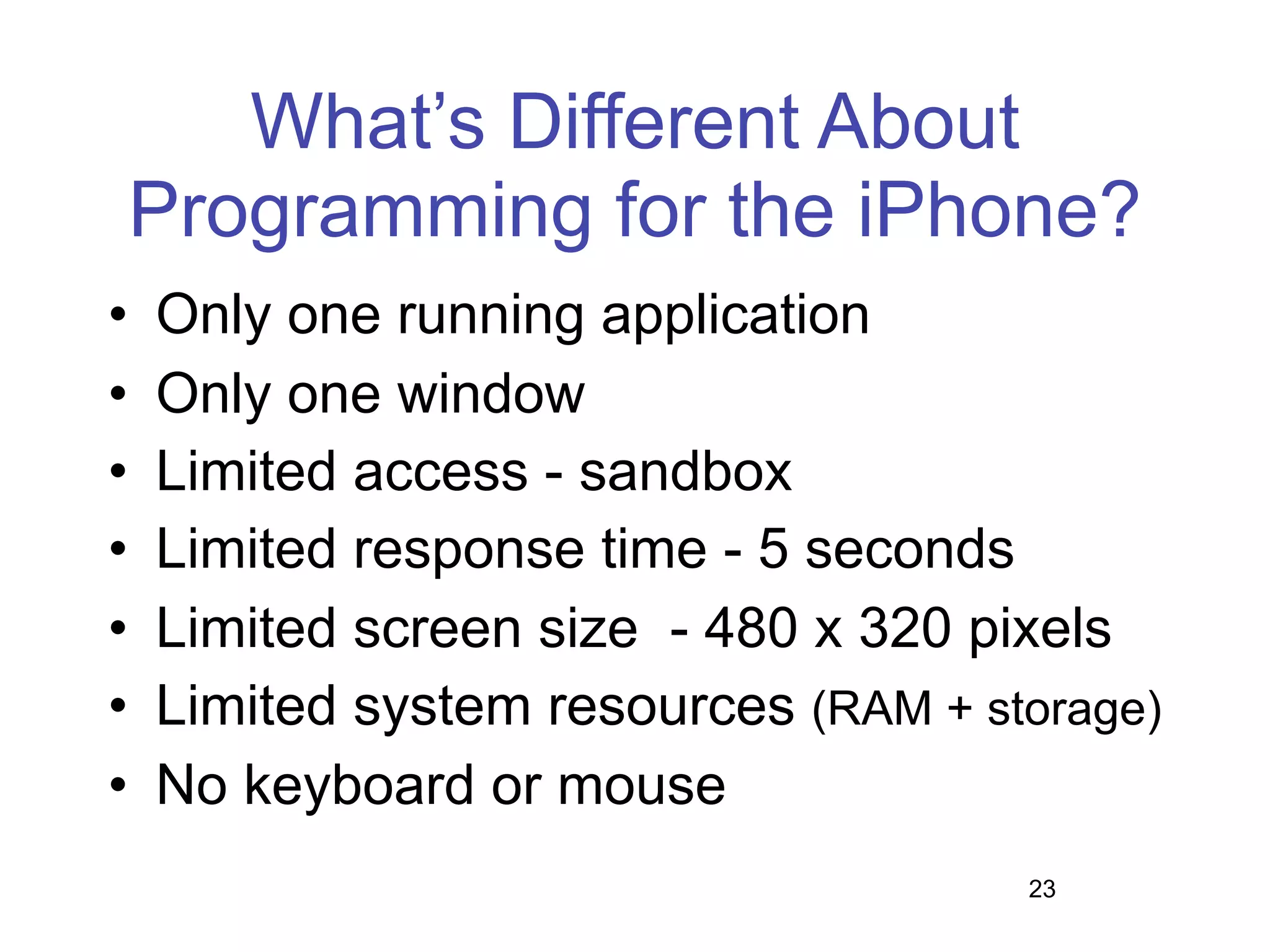 Programing for the iPhone