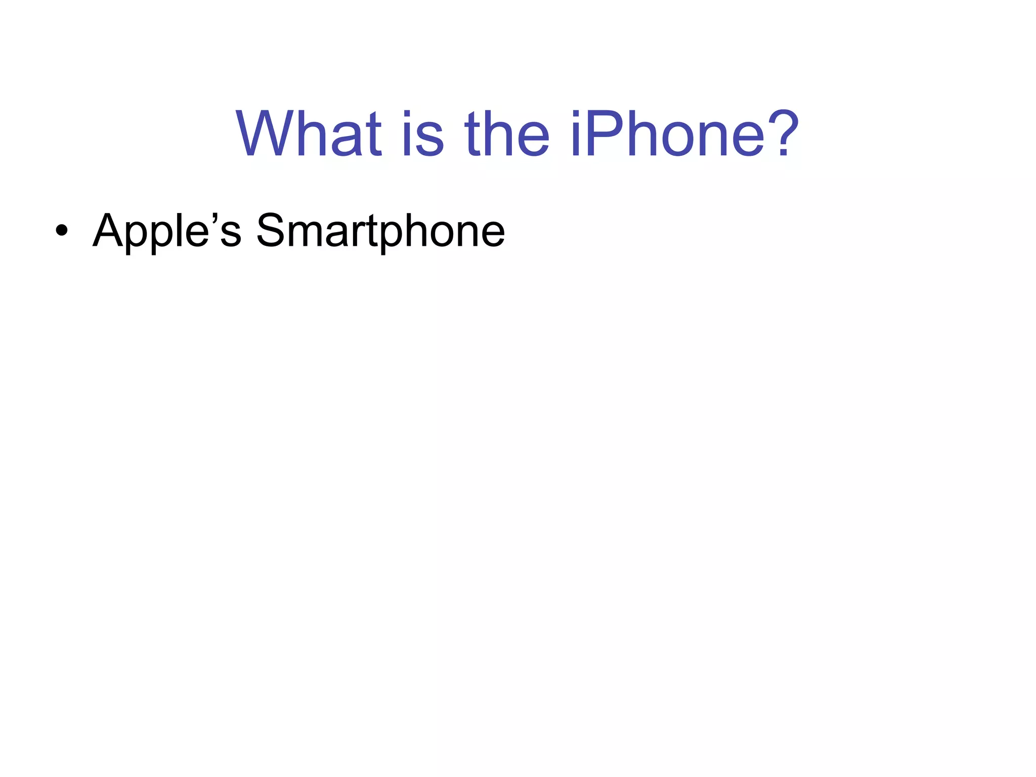 Programing for the iPhone