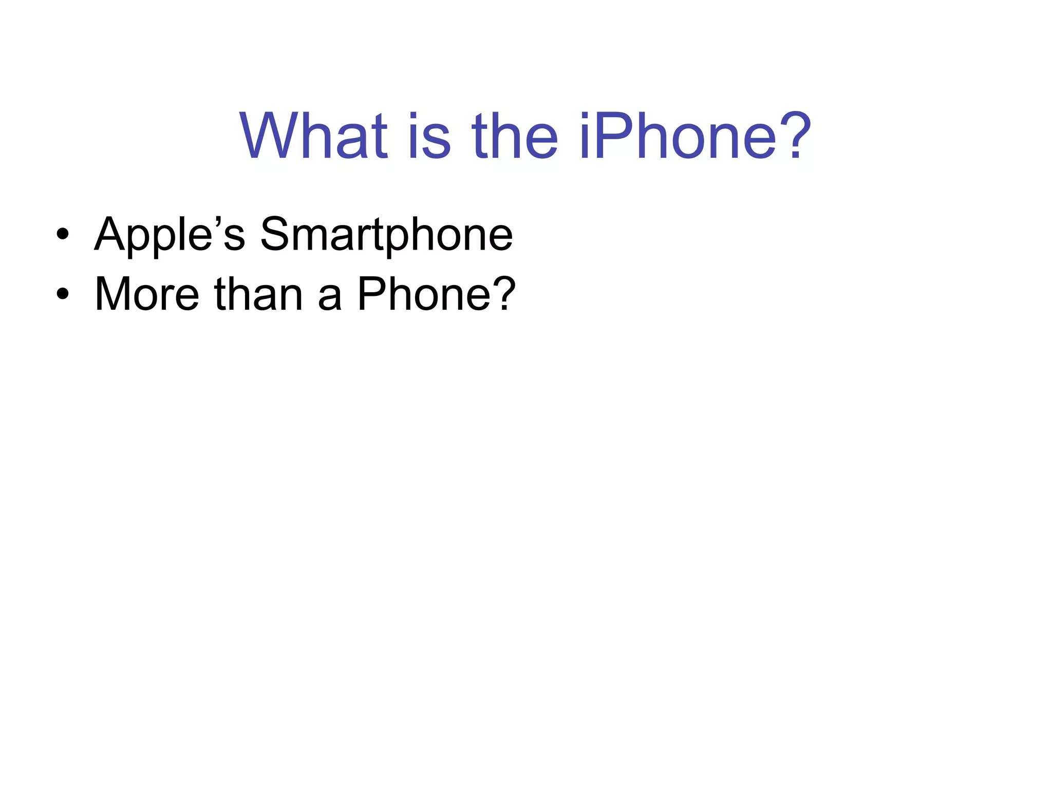 Programing for the iPhone