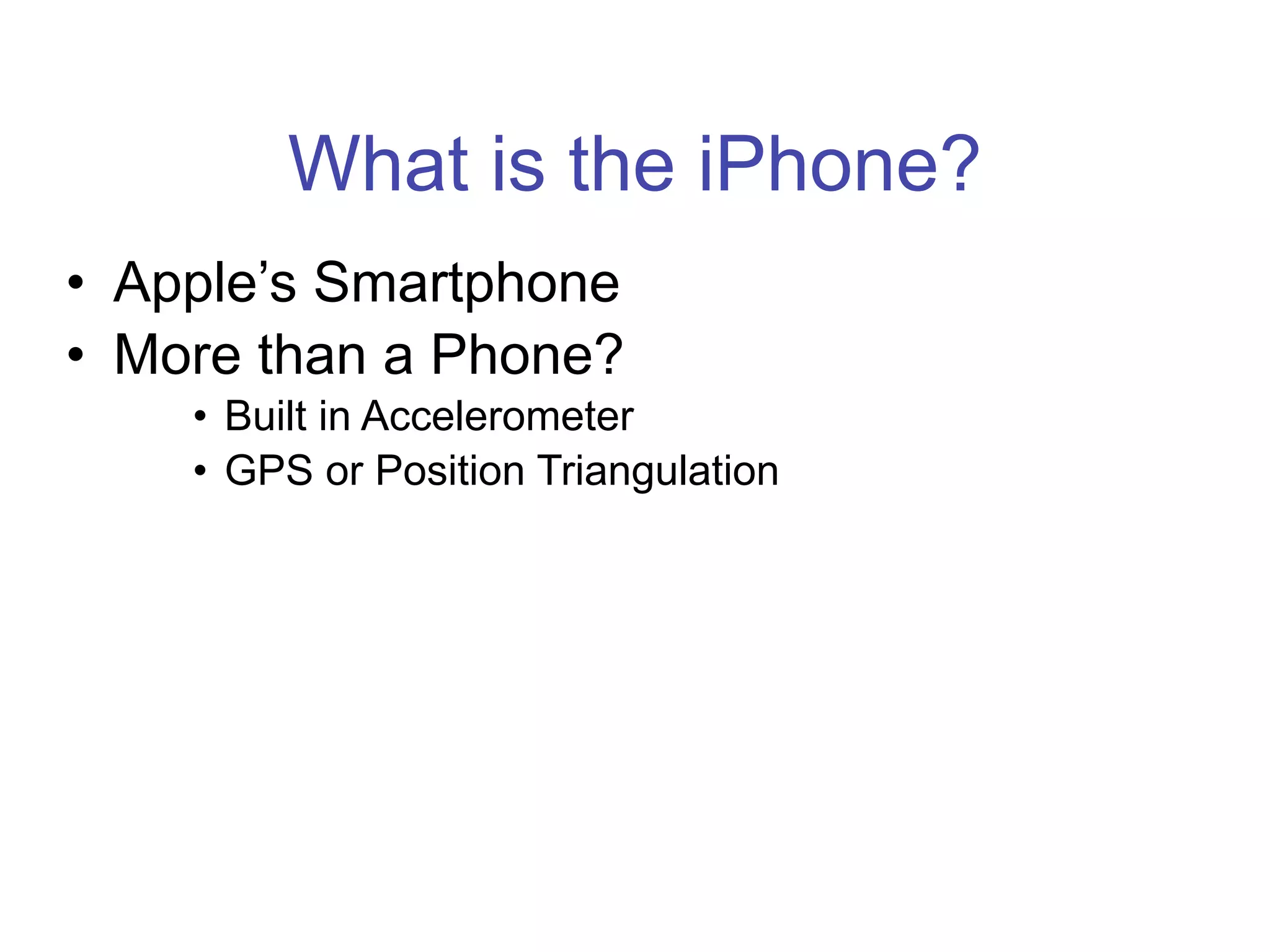 Programing for the iPhone