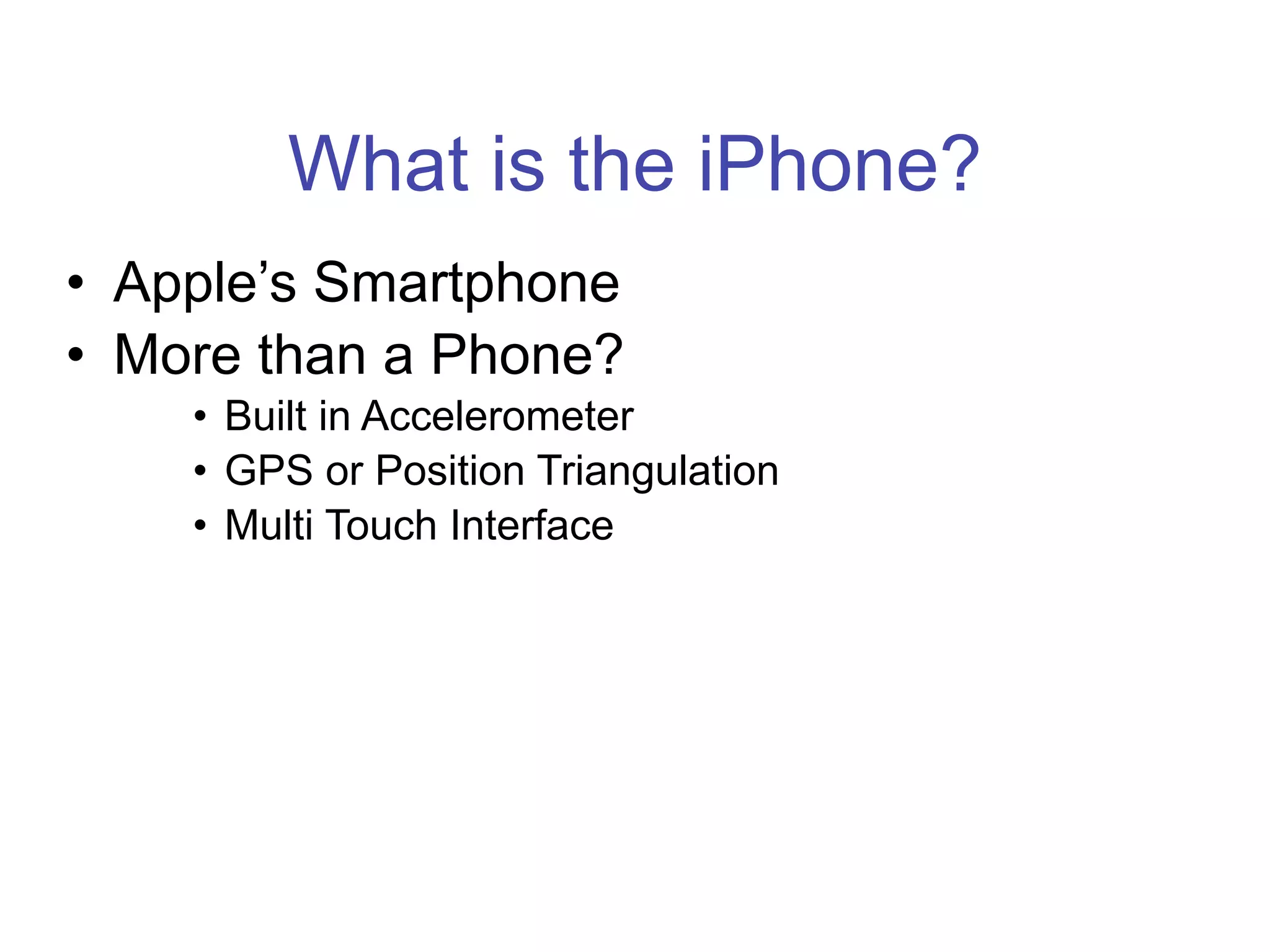 Programing for the iPhone