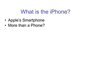 Programing for the iPhone