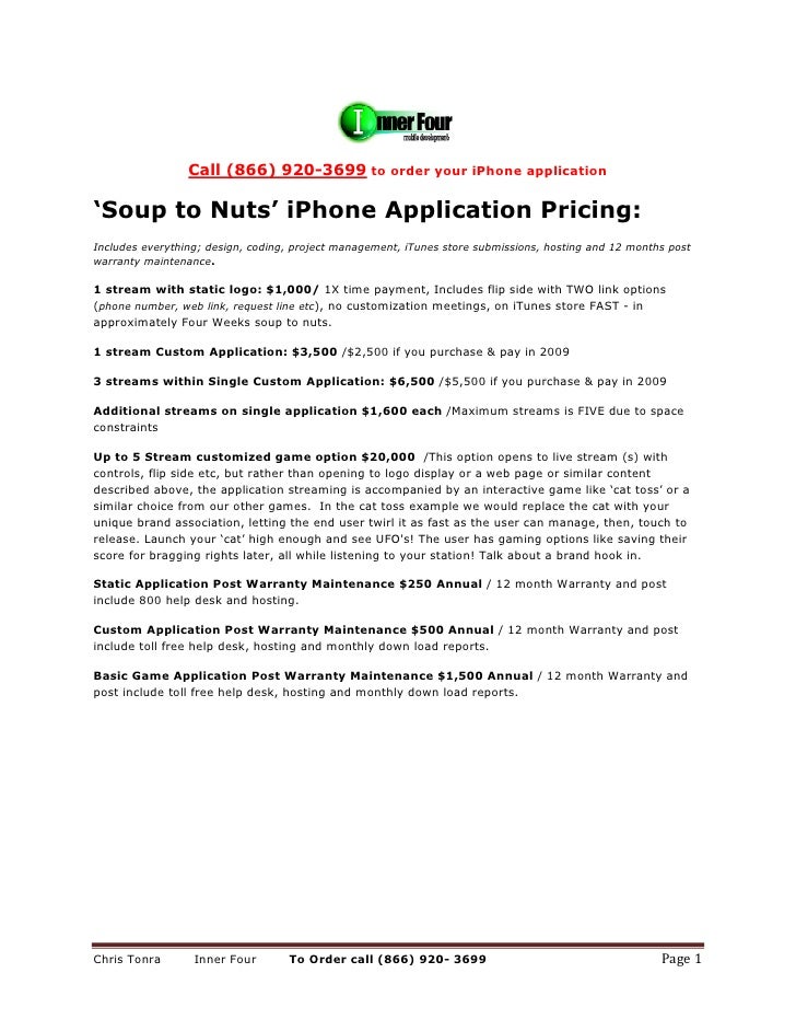 Custom Iphone Applications Offering With Pricing