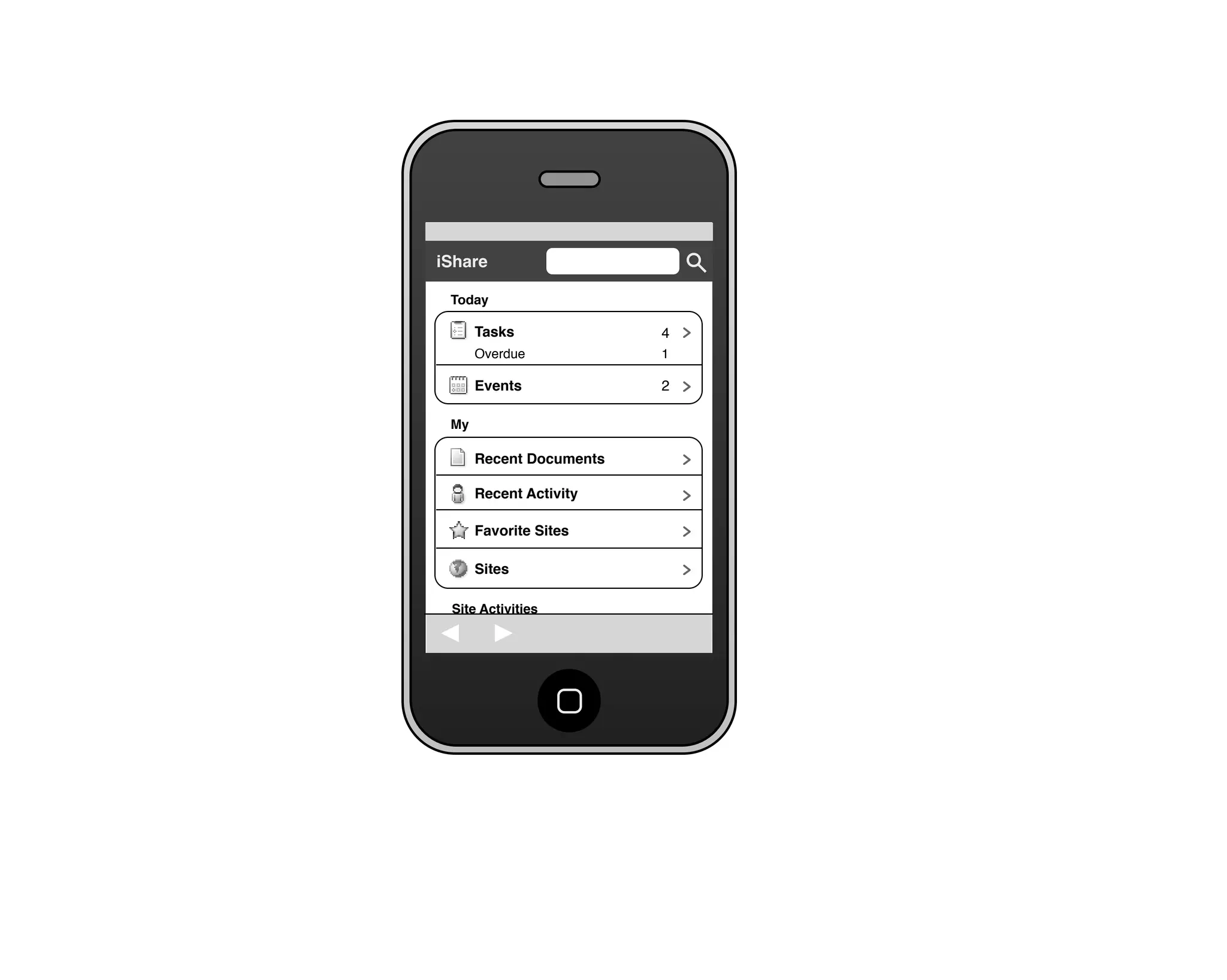 Share for iPhone UI Wireframes - Creating a Wiki Page from a Site