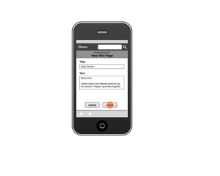 Share for iPhone UI Wireframes - Creating a Wiki Page from a Site