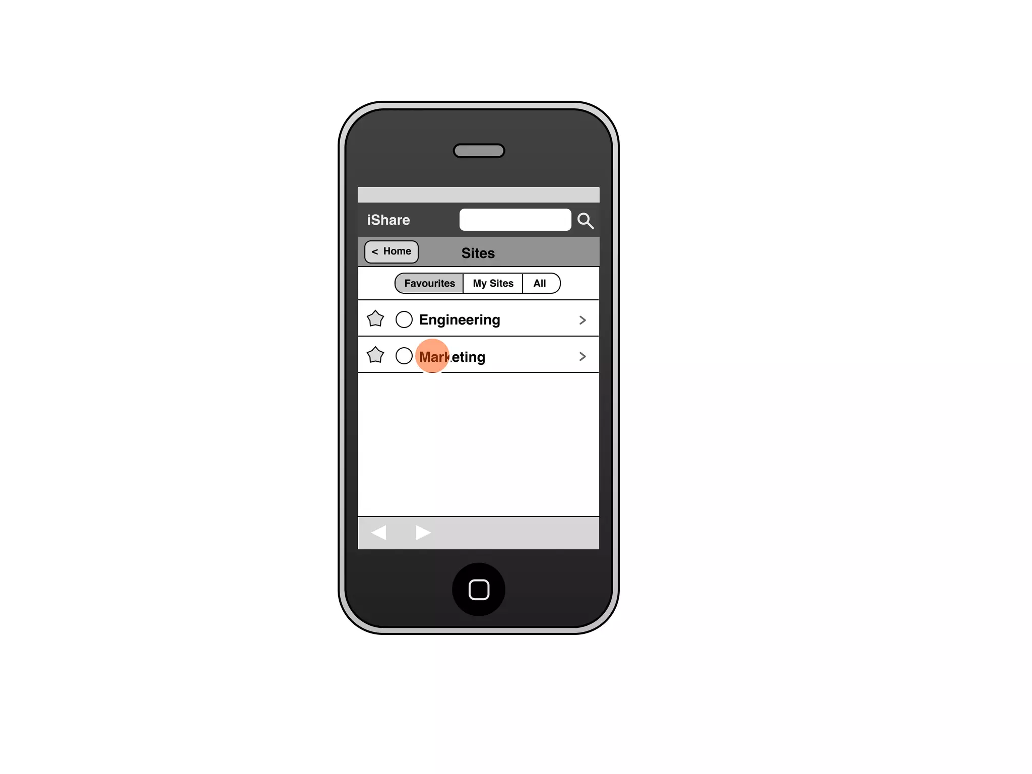 Share for iPhone UI Wireframes - User Story Five