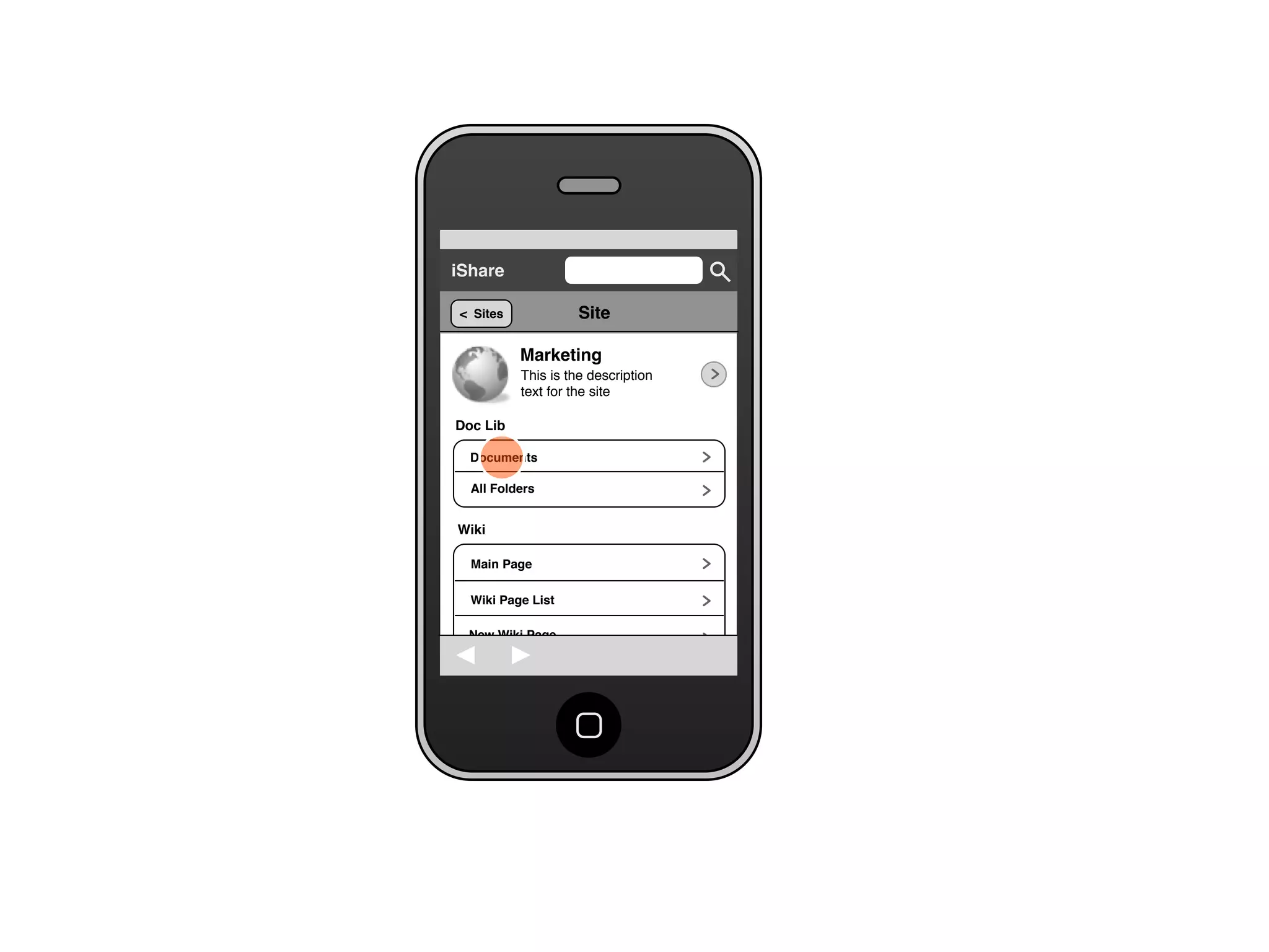 Share for iPhone UI Wireframes - User Story Five