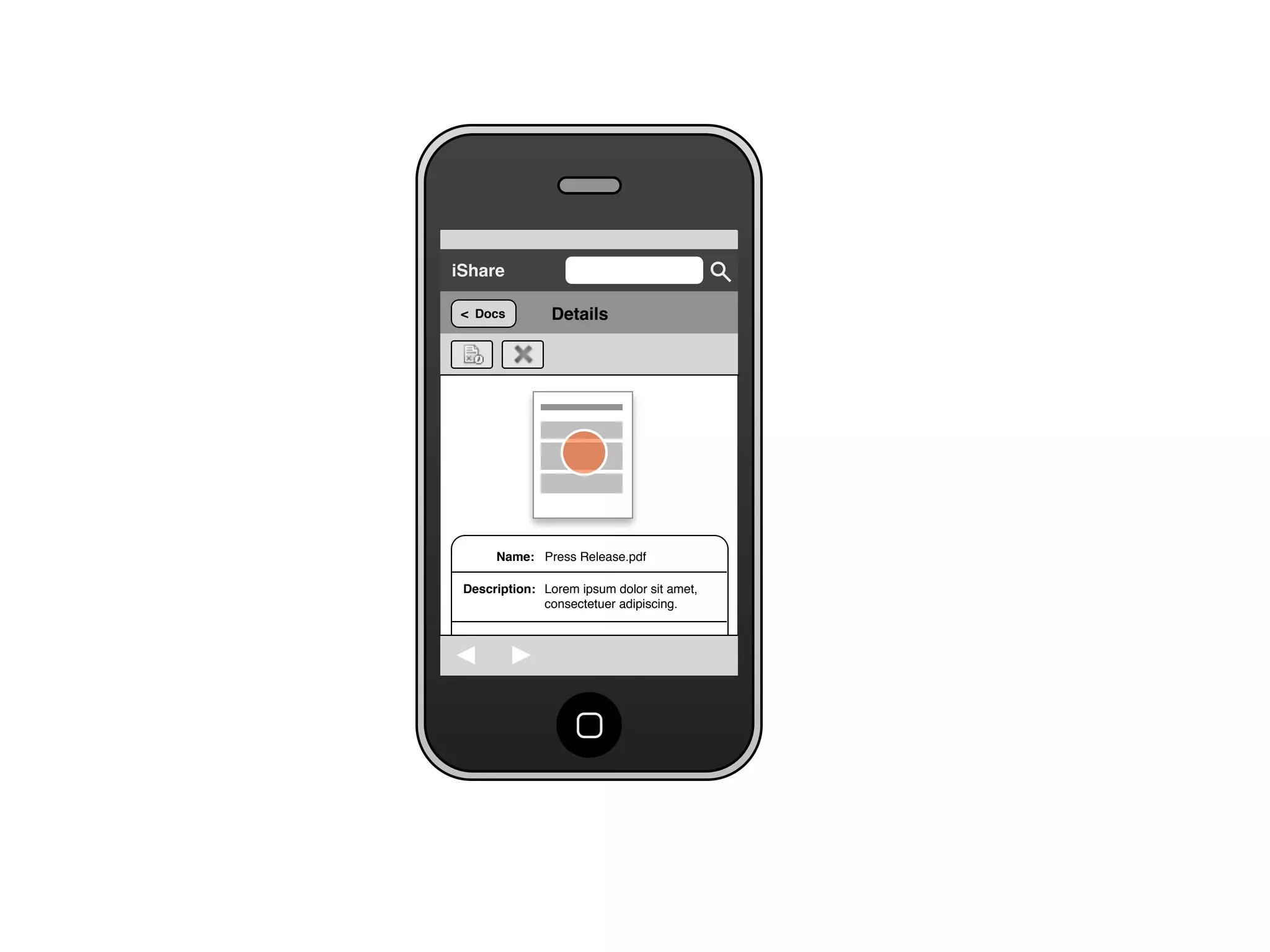 Share for iPhone UI Wireframes - User Story Five