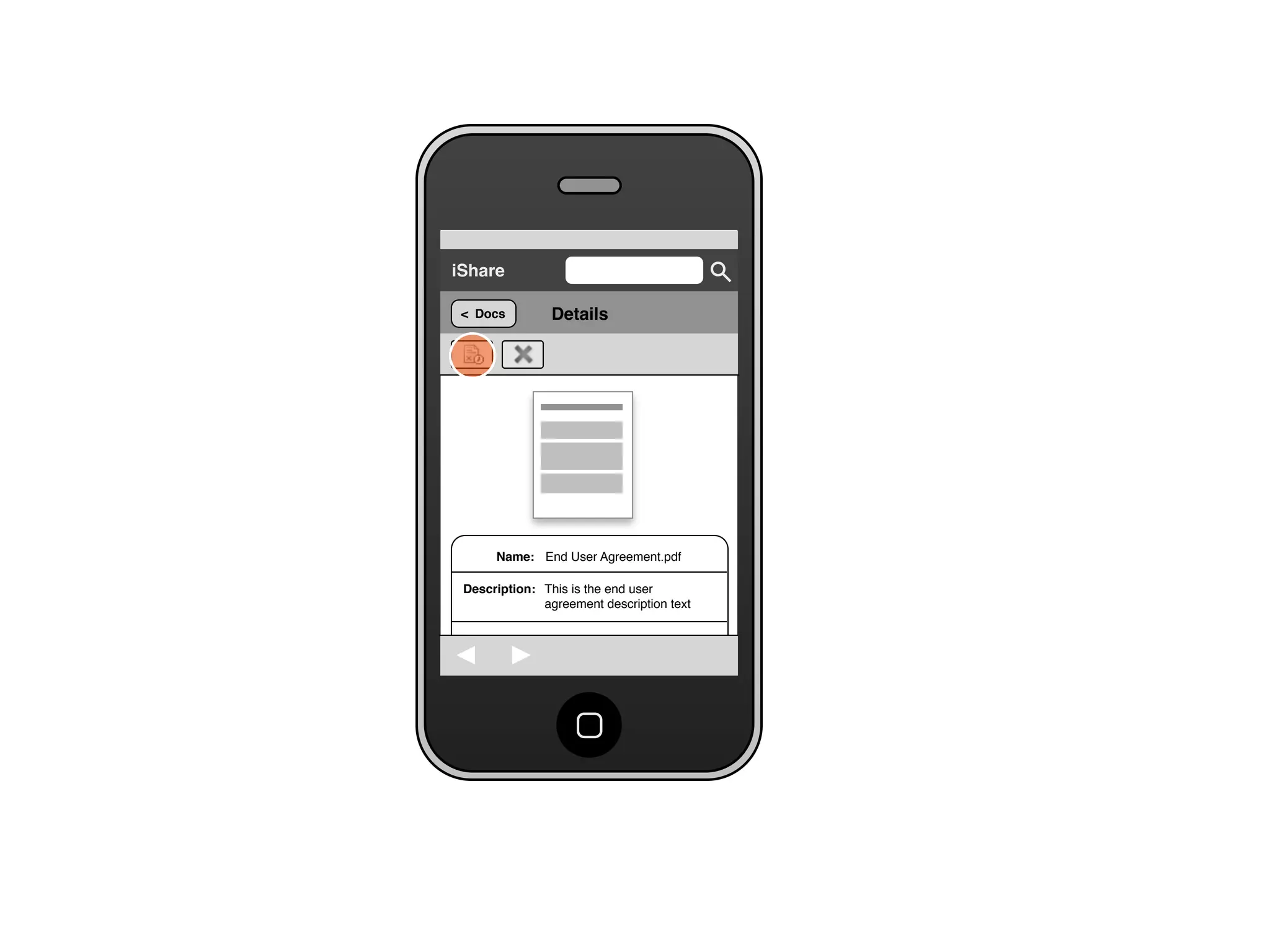 Share for iPhone UI Wireframes - User Story Five