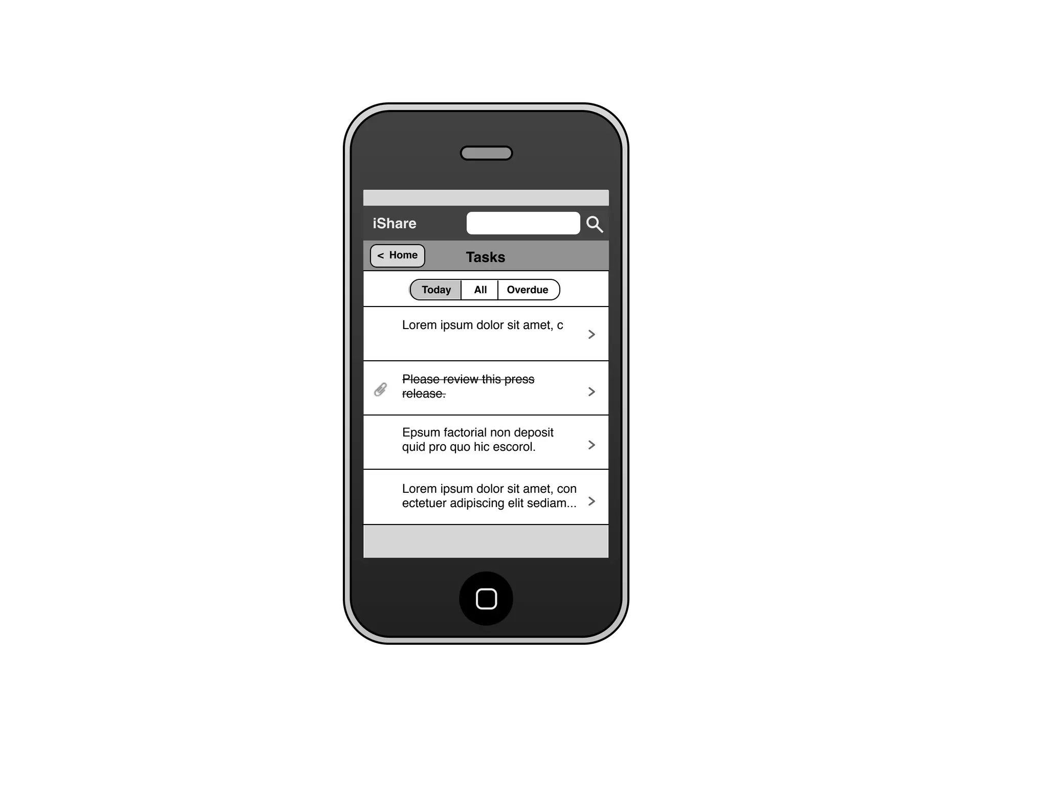 Share for iPhone UI Wireframes - User Story Six
