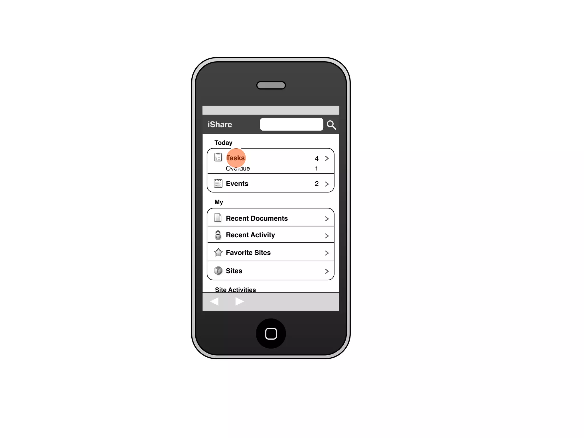 Share for iPhone UI Wireframes - User Story Six